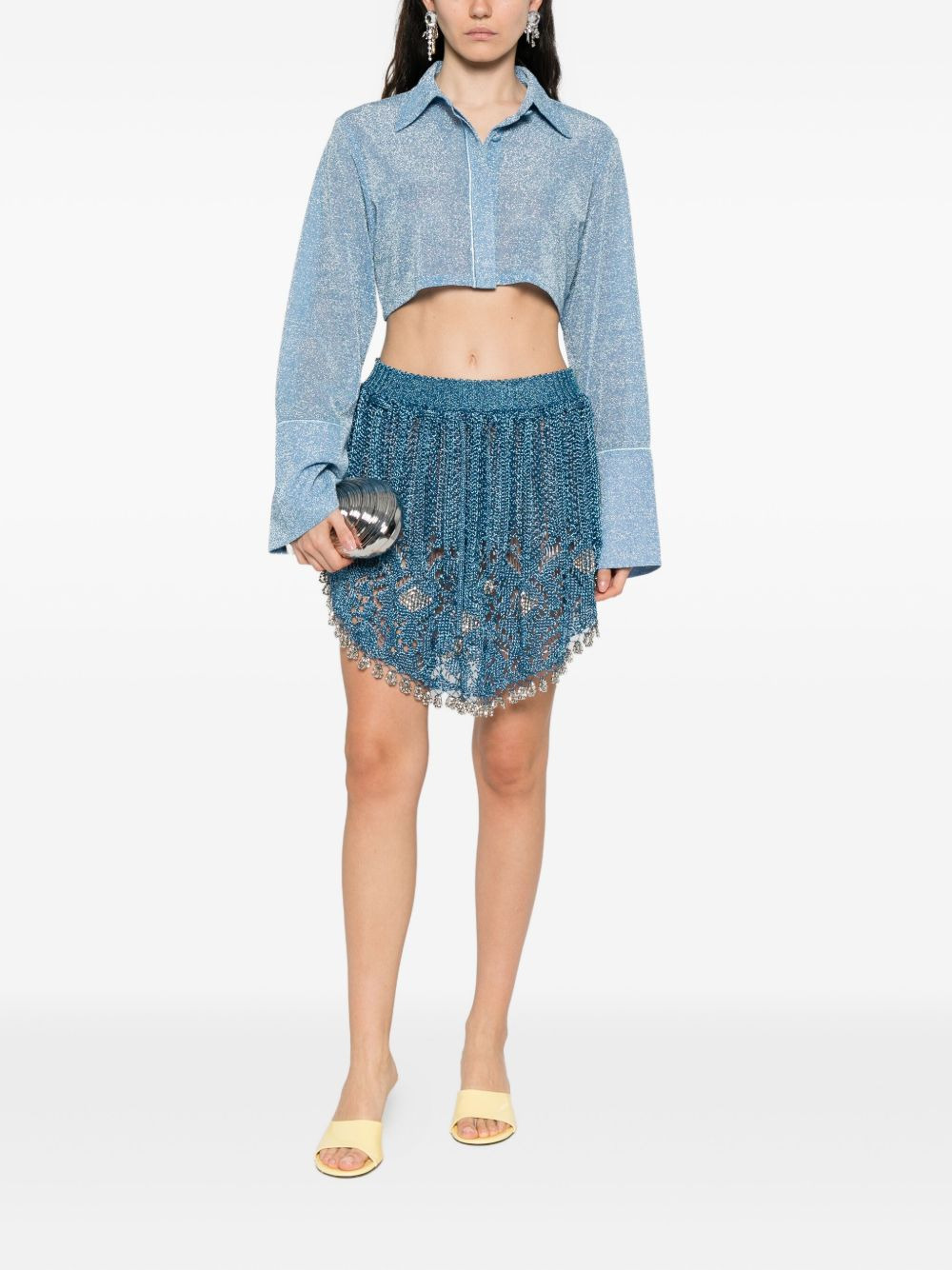 lurex cropped top - 2
