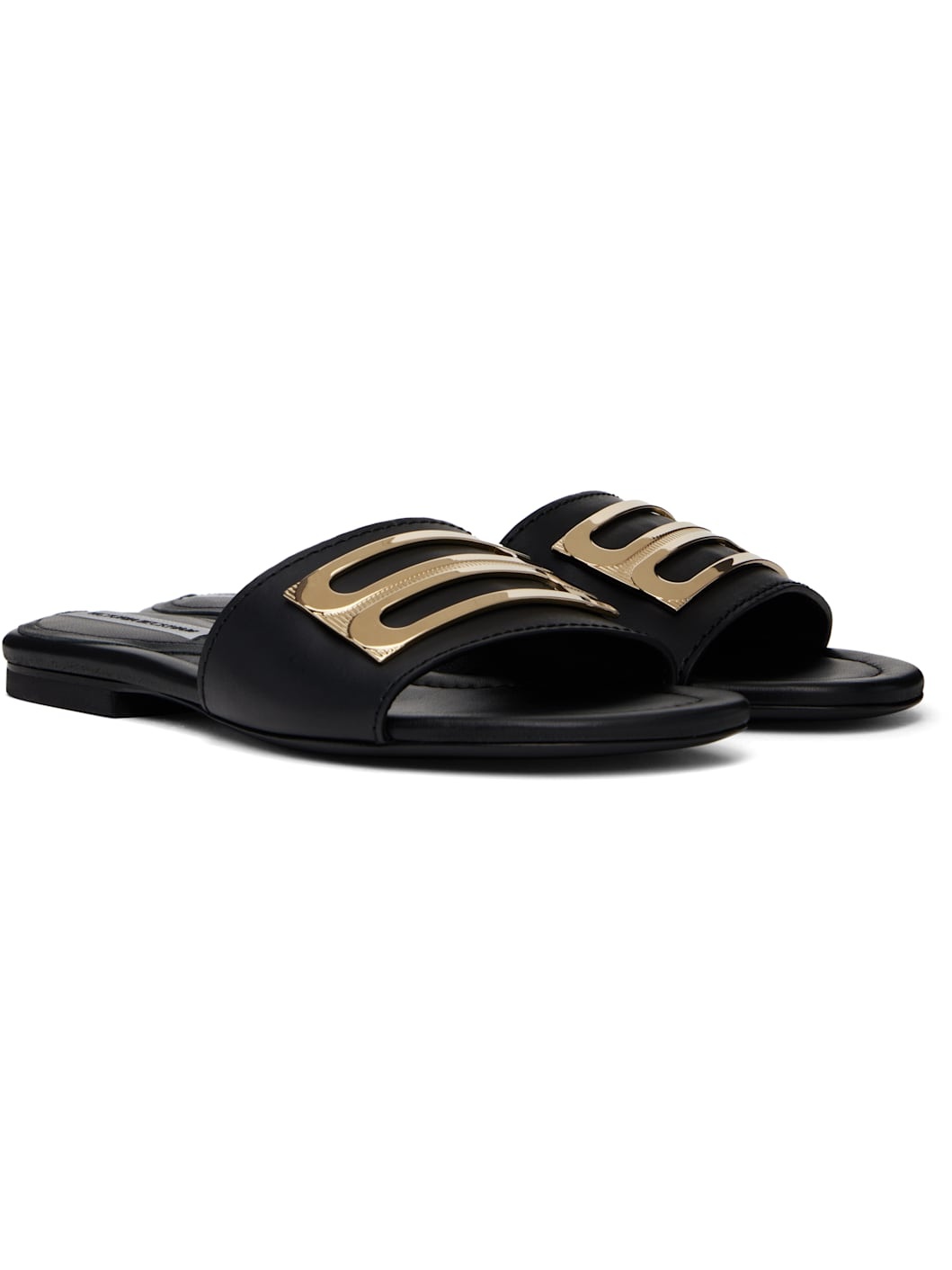 Black B Buckle Sandals - 4