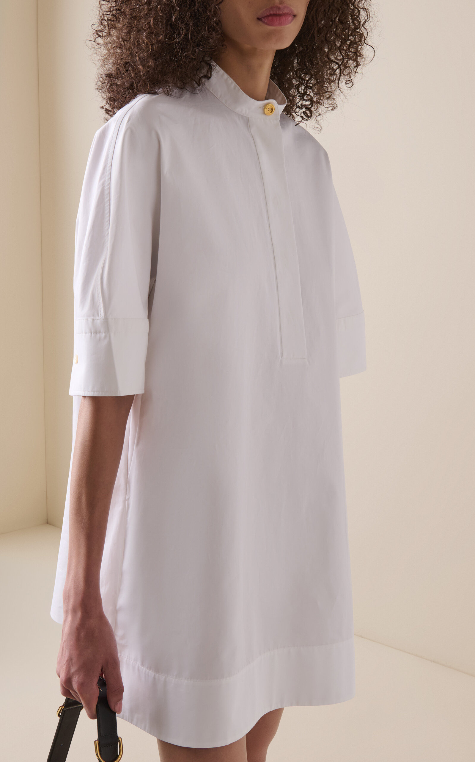 Cotton-Poplin Mini Dress white - 3
