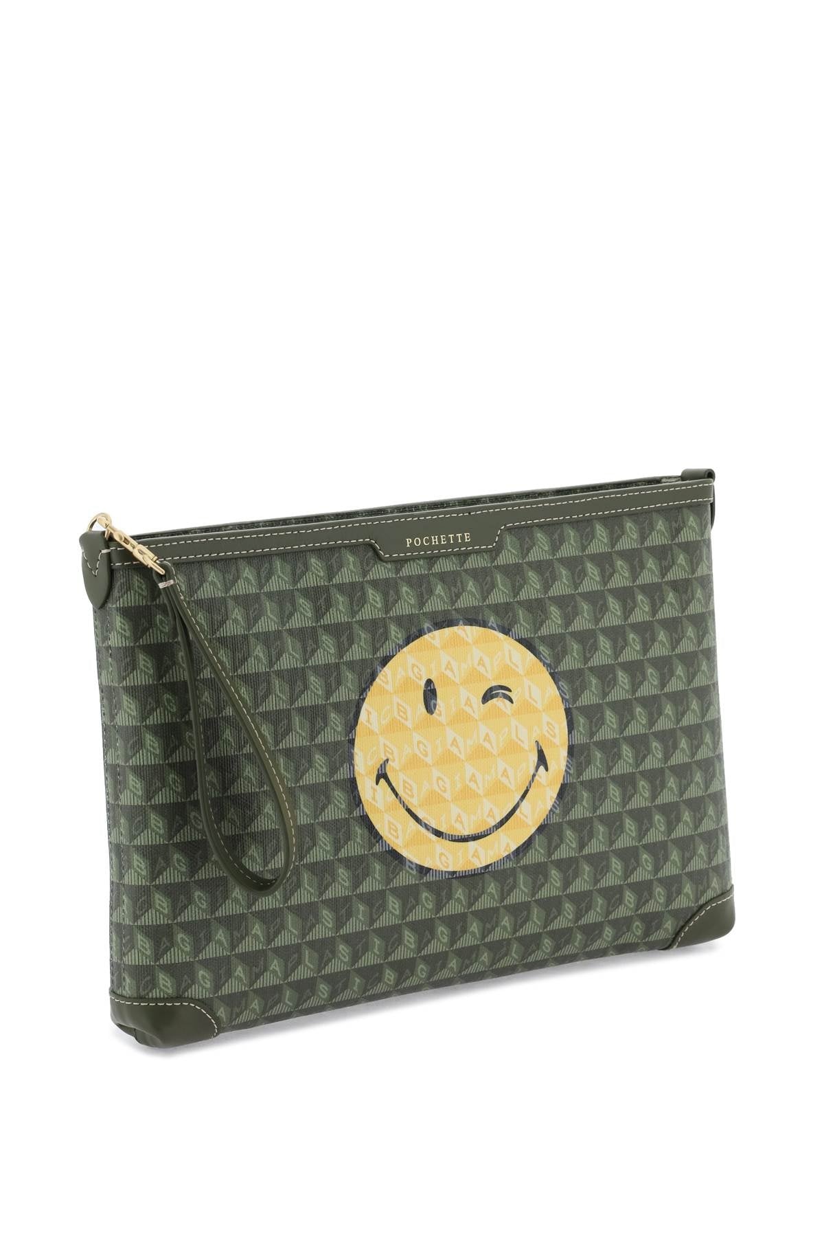 Anya Hindmarch Happy Eyes Nylon Pouch - Black Os