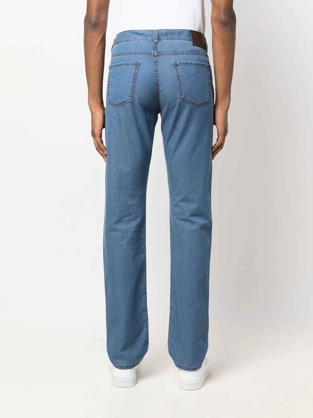 logo-patch straight-leg jeans - 4