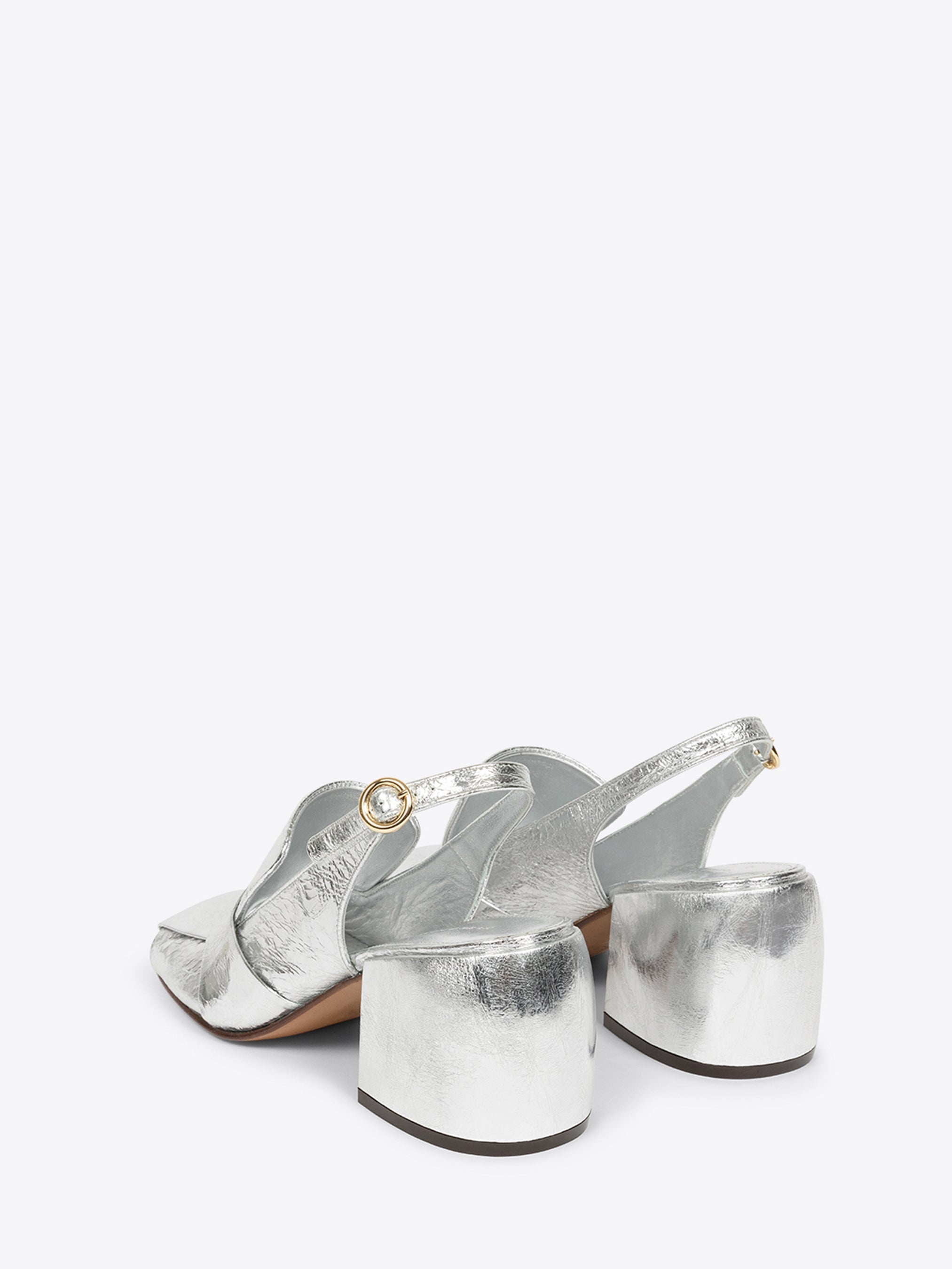 METALLIC LEATHER MULES - 4