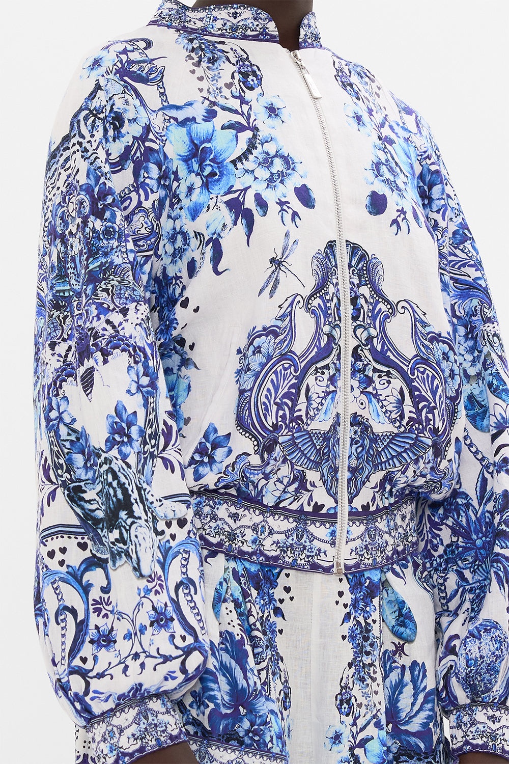 BOMBER JACKET WITH SHIRRED CUFF - 6