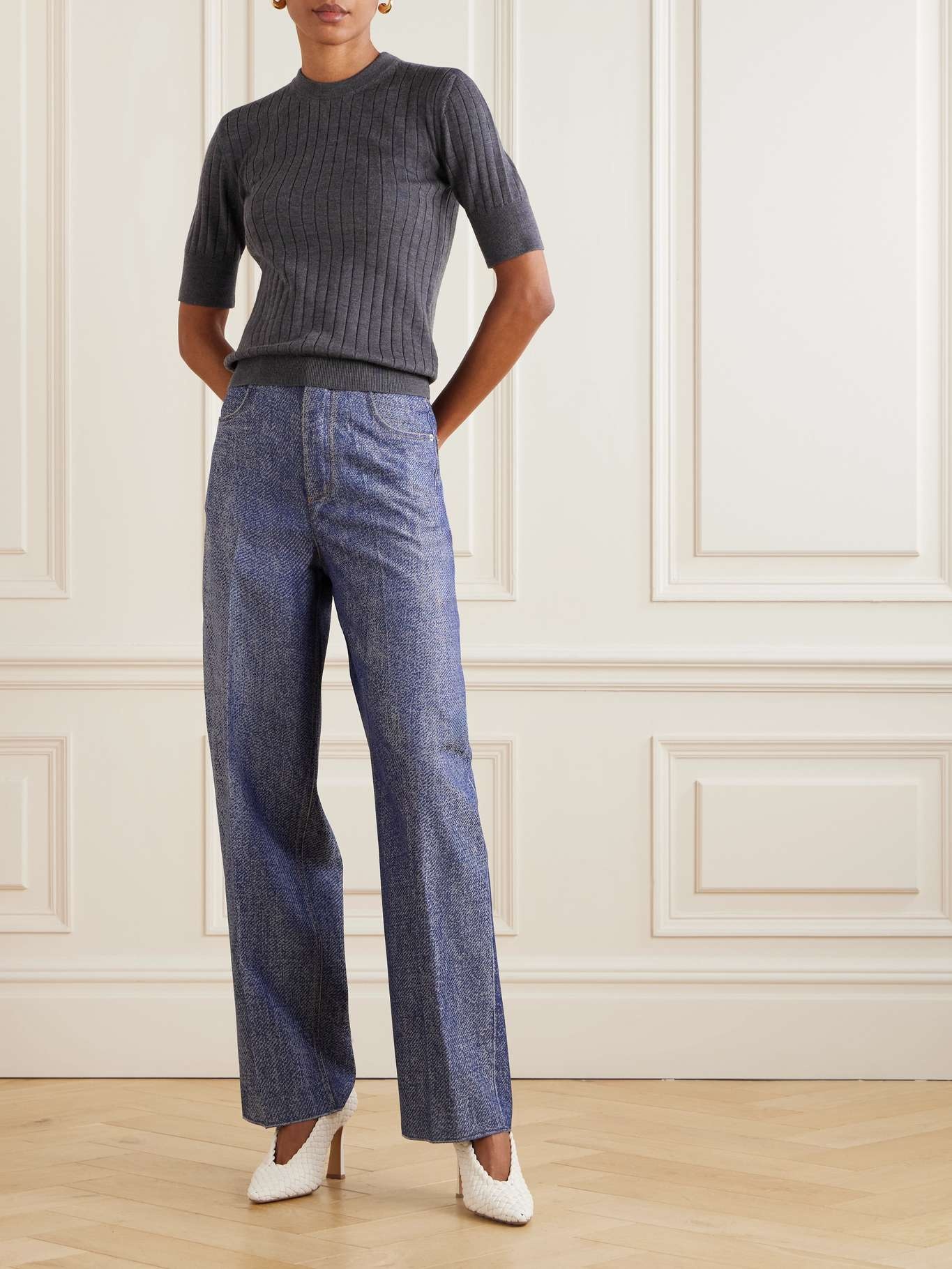 Ribbed wool T-shirt Gray - 2