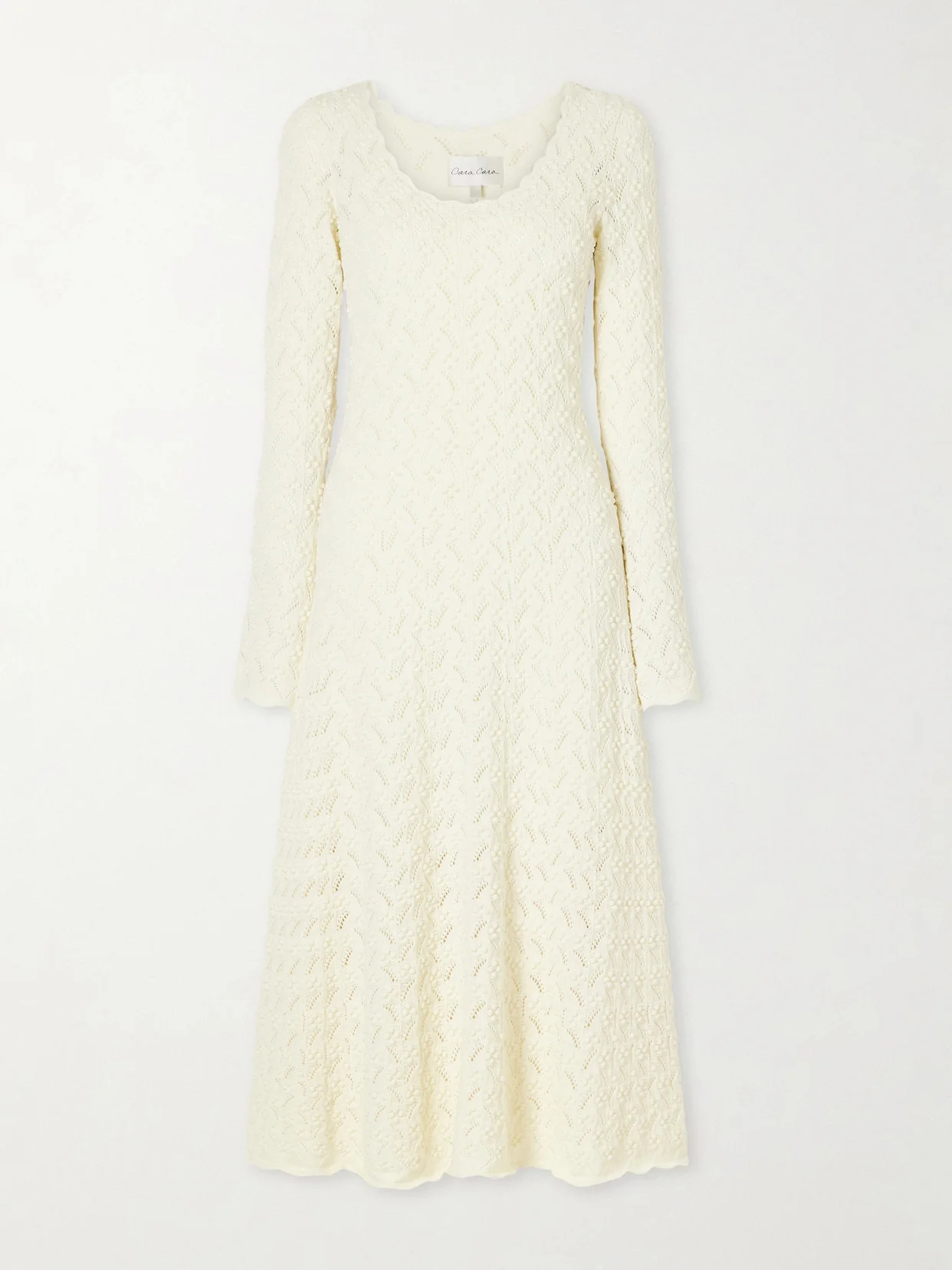 Avril Pointelle-knit Cotton Midi Dress - 1