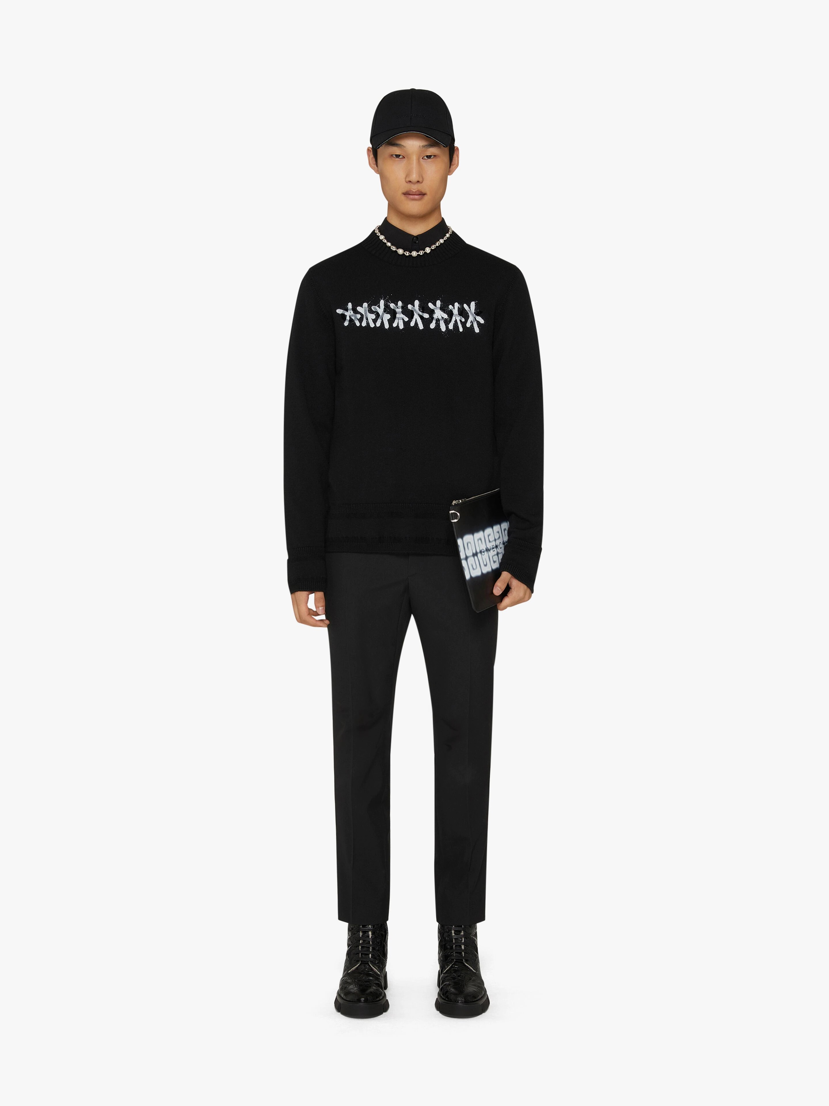 GIVENCHY SWEATER IN WOOL WITH TAG EFFECT - 2
