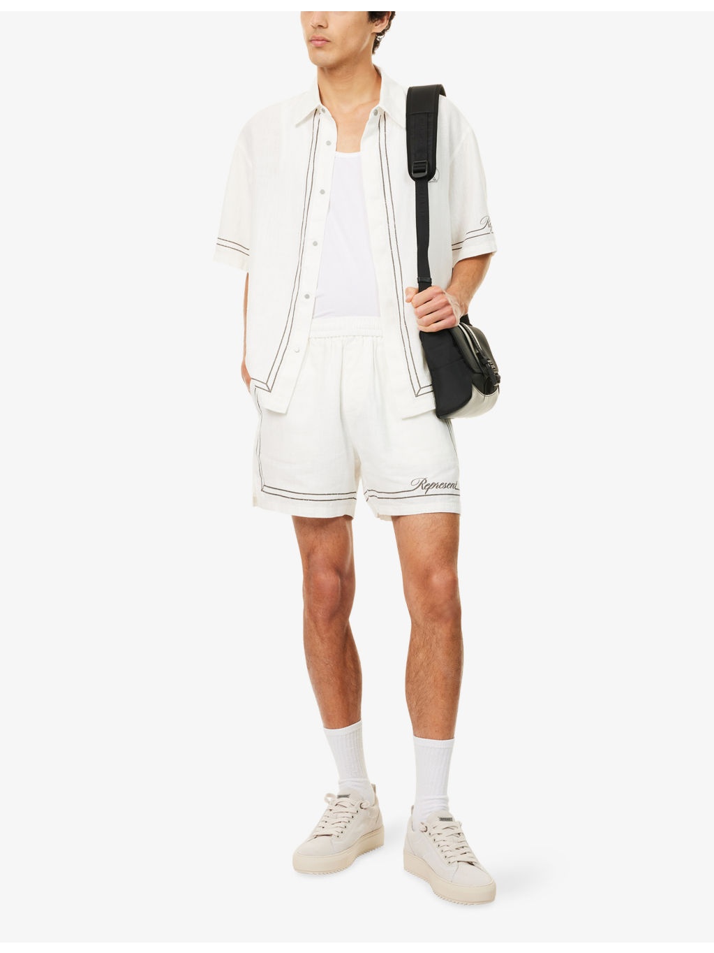 Border-Print Relaxed-Fit Cotton Shorts - 2