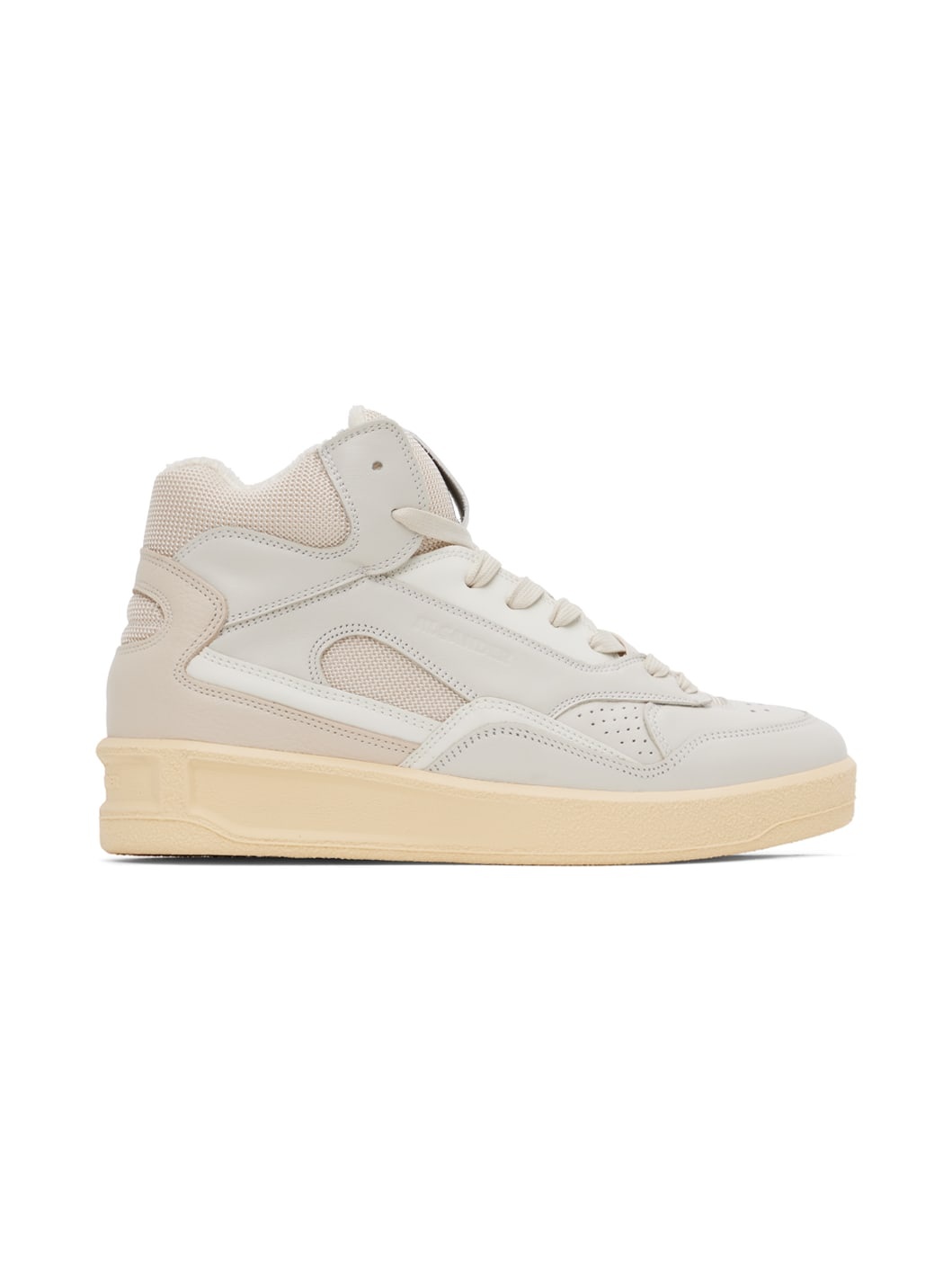 Beige High-Top Sneakers - 1