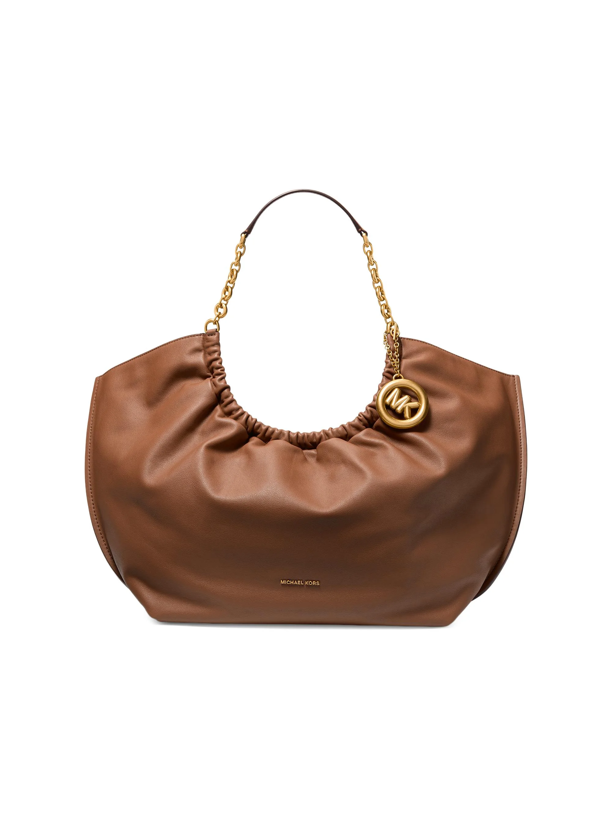 Women's Indie Large Cinched Leather Tote Bag - Luggage - 1