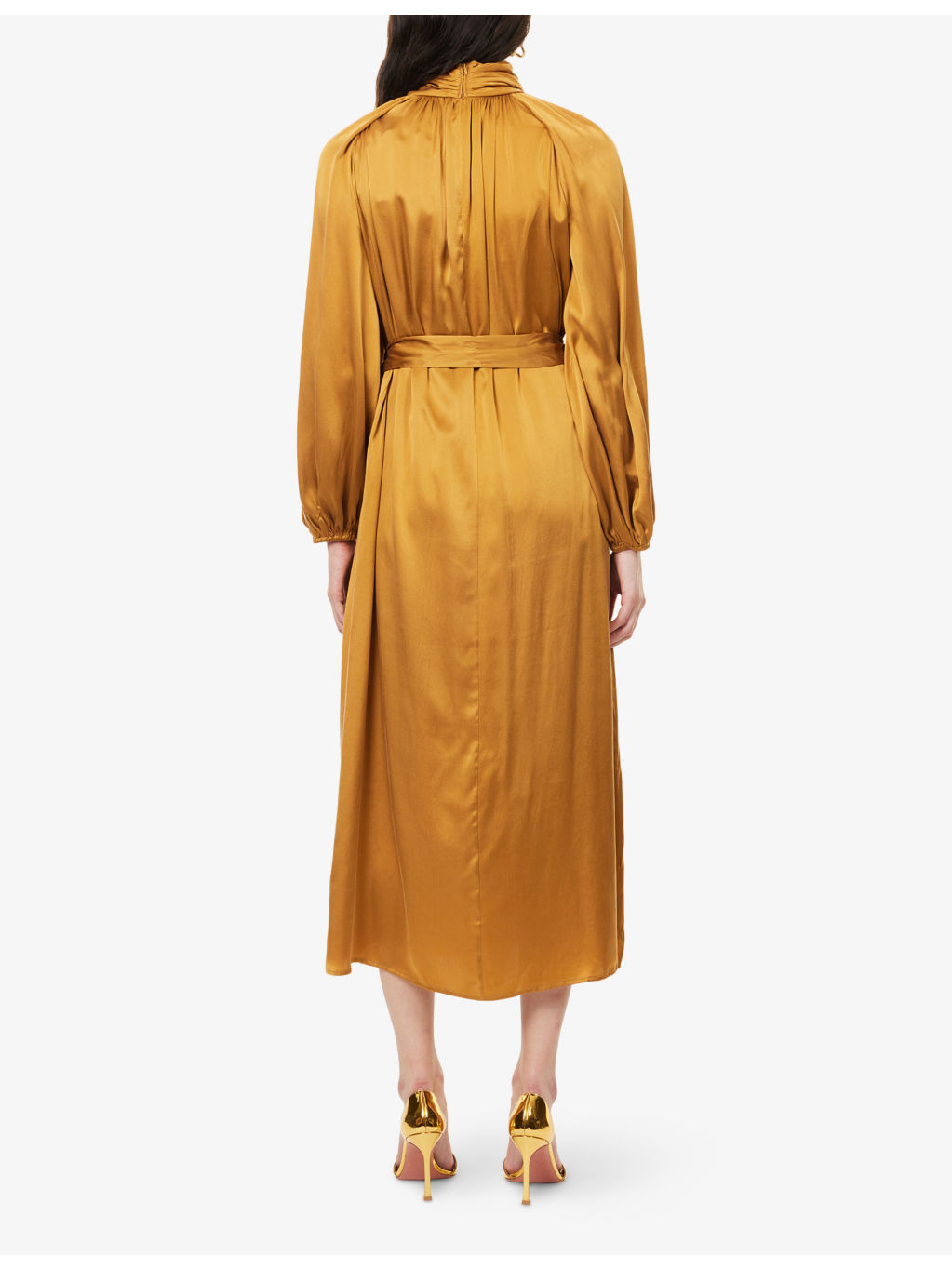 Hypnotic Twist Sheath Silk Midi Dress - 4