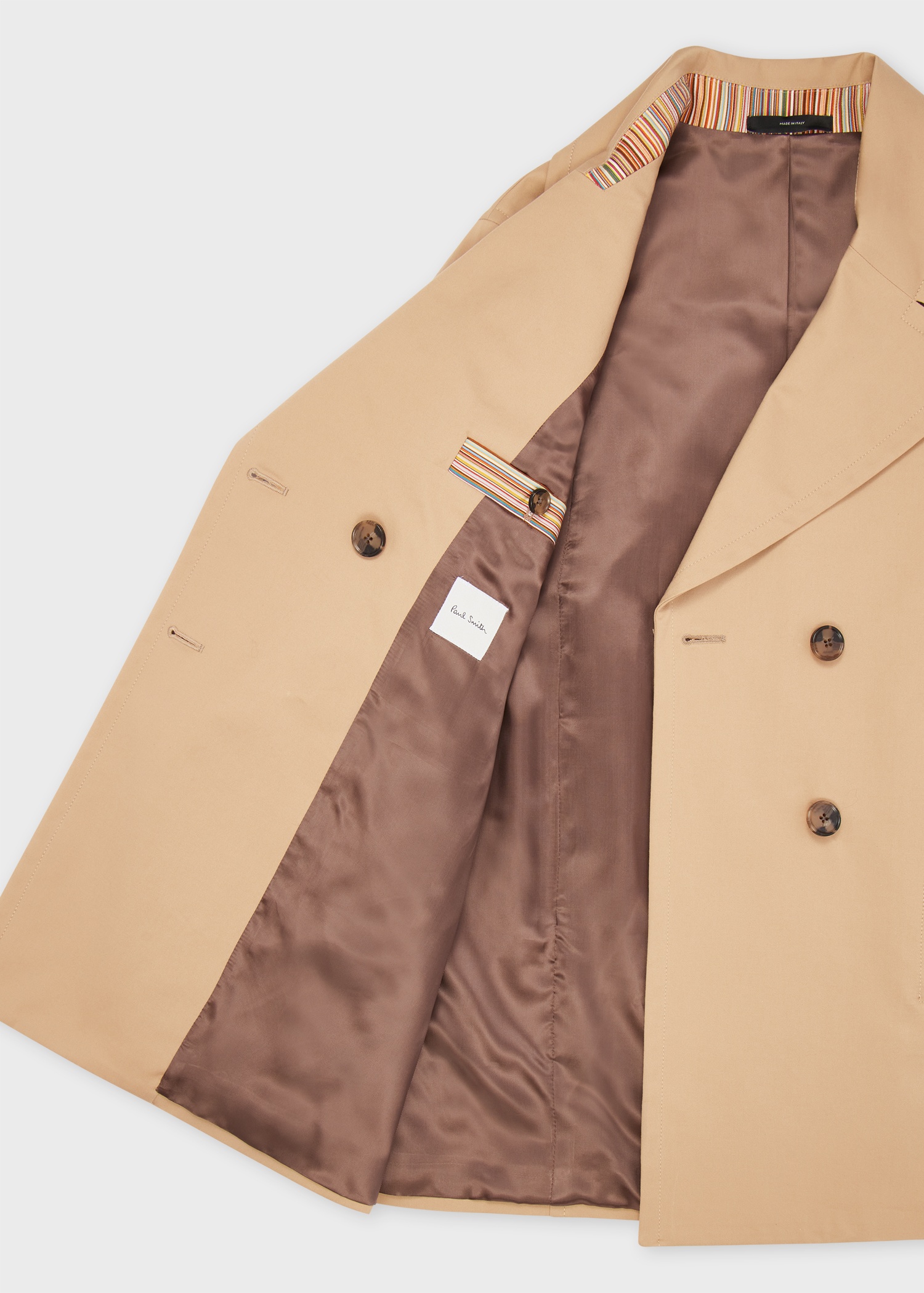 Women's Light Camel Cotton Twill Pea Coat - 4