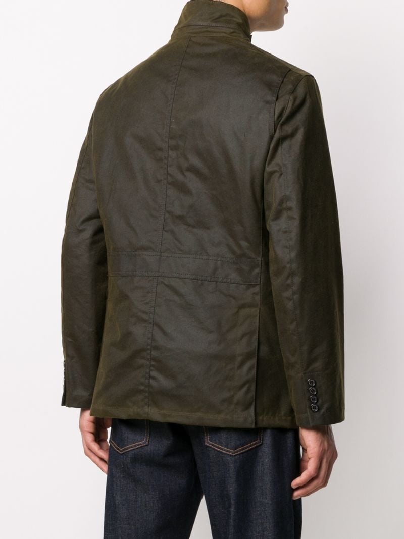 wax coated high-neck jacket - 4