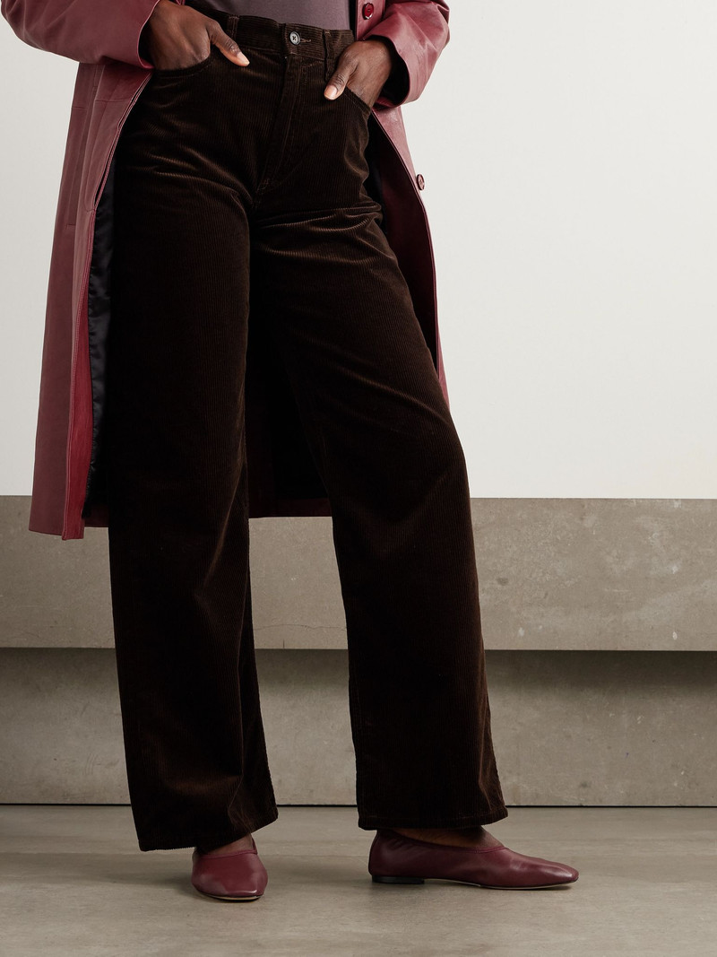 Aeyde Nomi leather ballet flats Merlot outlook