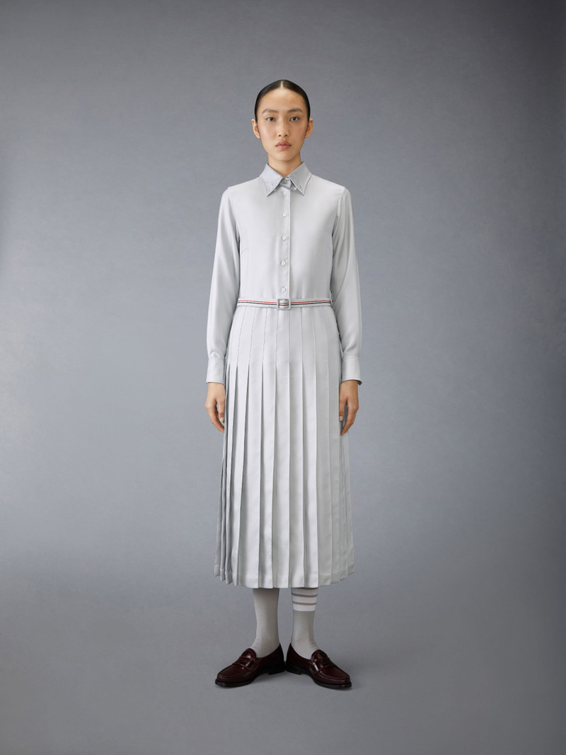Silk Twill Belted Dress - 1
