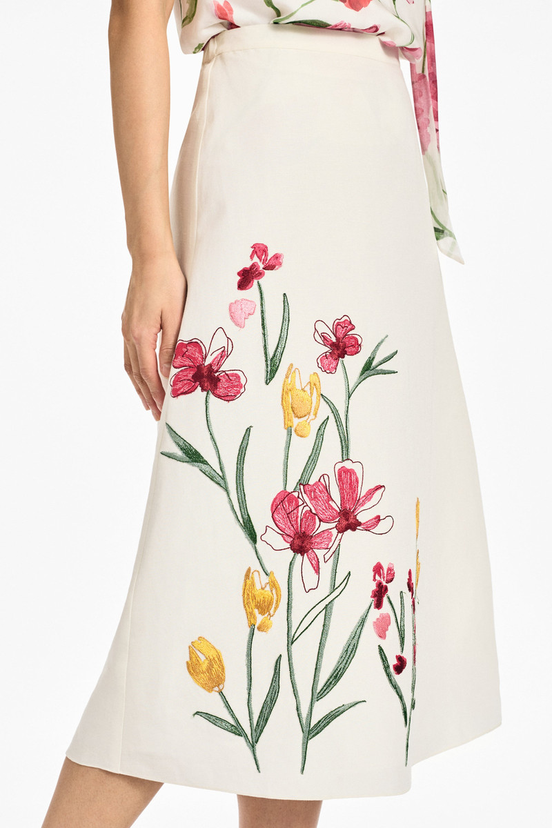 SACHIN & BABI JOANNA SKIRT - EMBROIDERED WHITE outlook