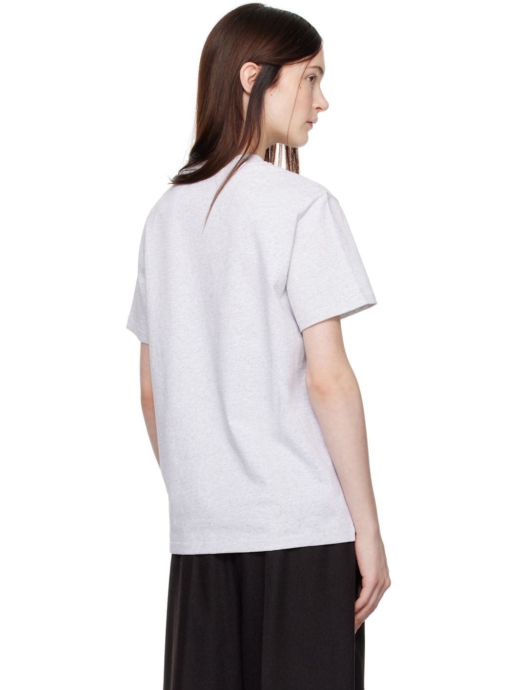 Gray Print Label T-shirt - 3