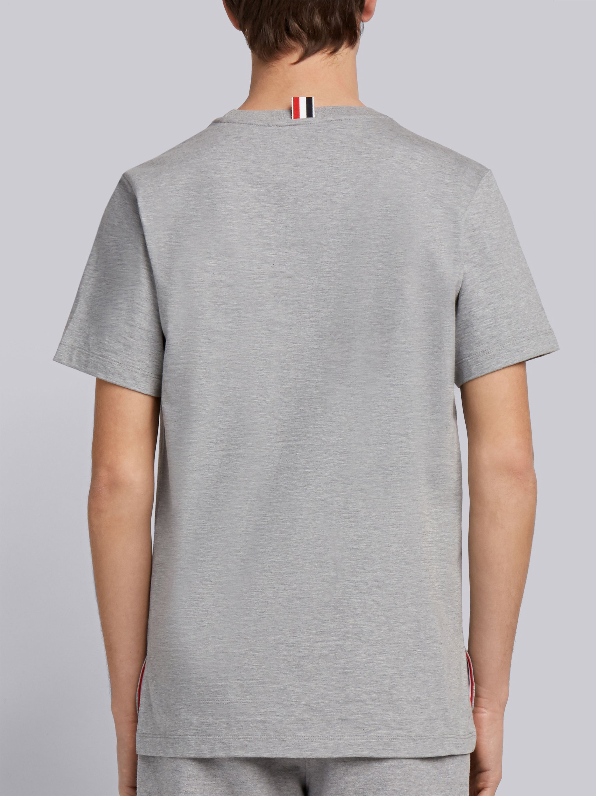 Light Grey Medium Weight Jersey Side Slit Relaxed Fit Tee - 3