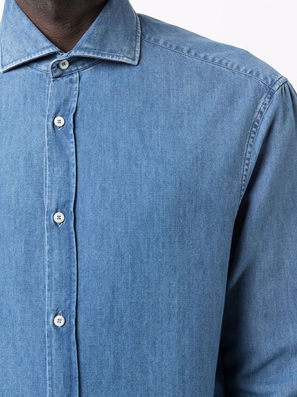 longsleeved lightweight denim shirt - 5