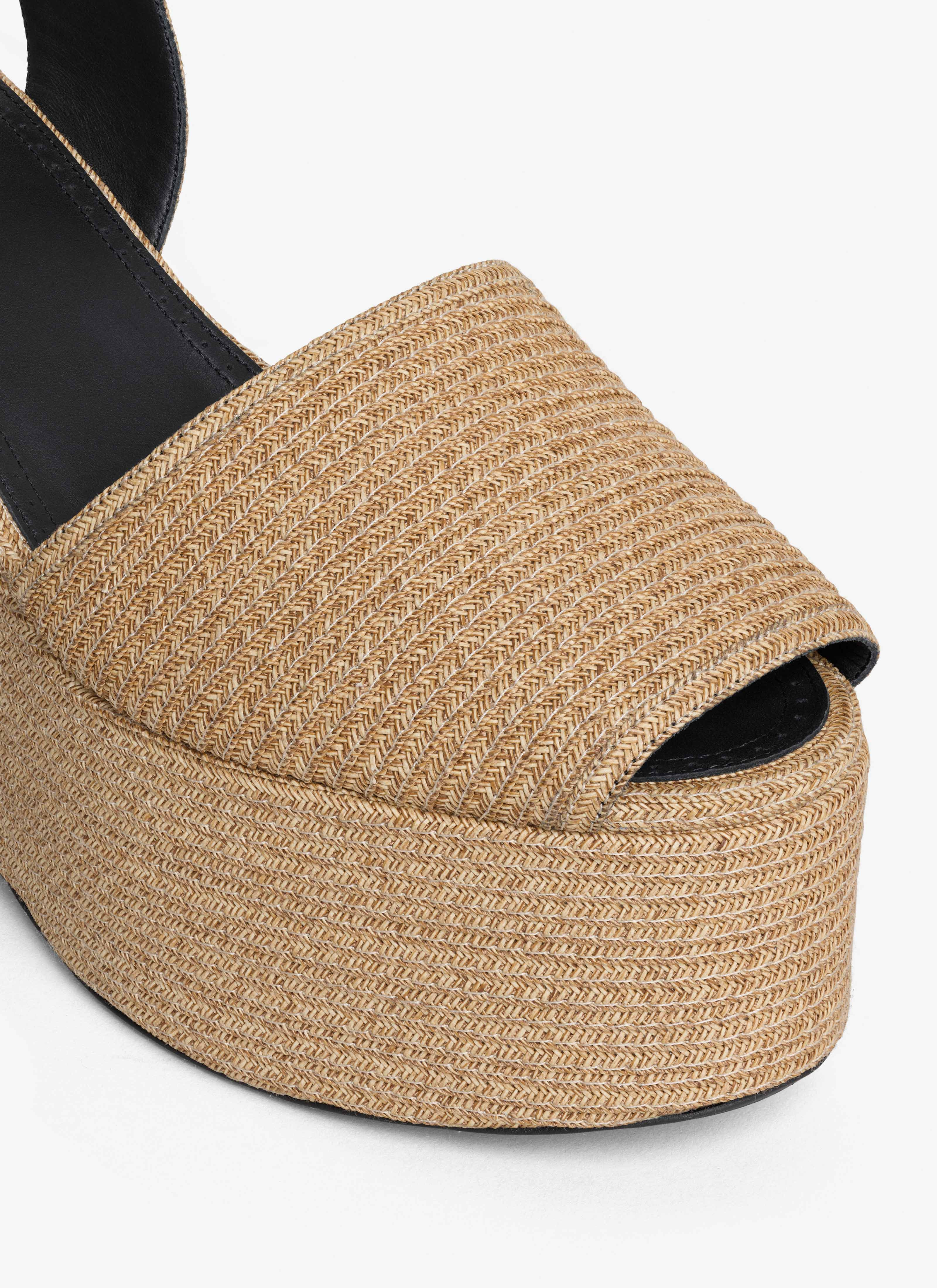WEDGE SANDALS IN PAPER STRAW - 4