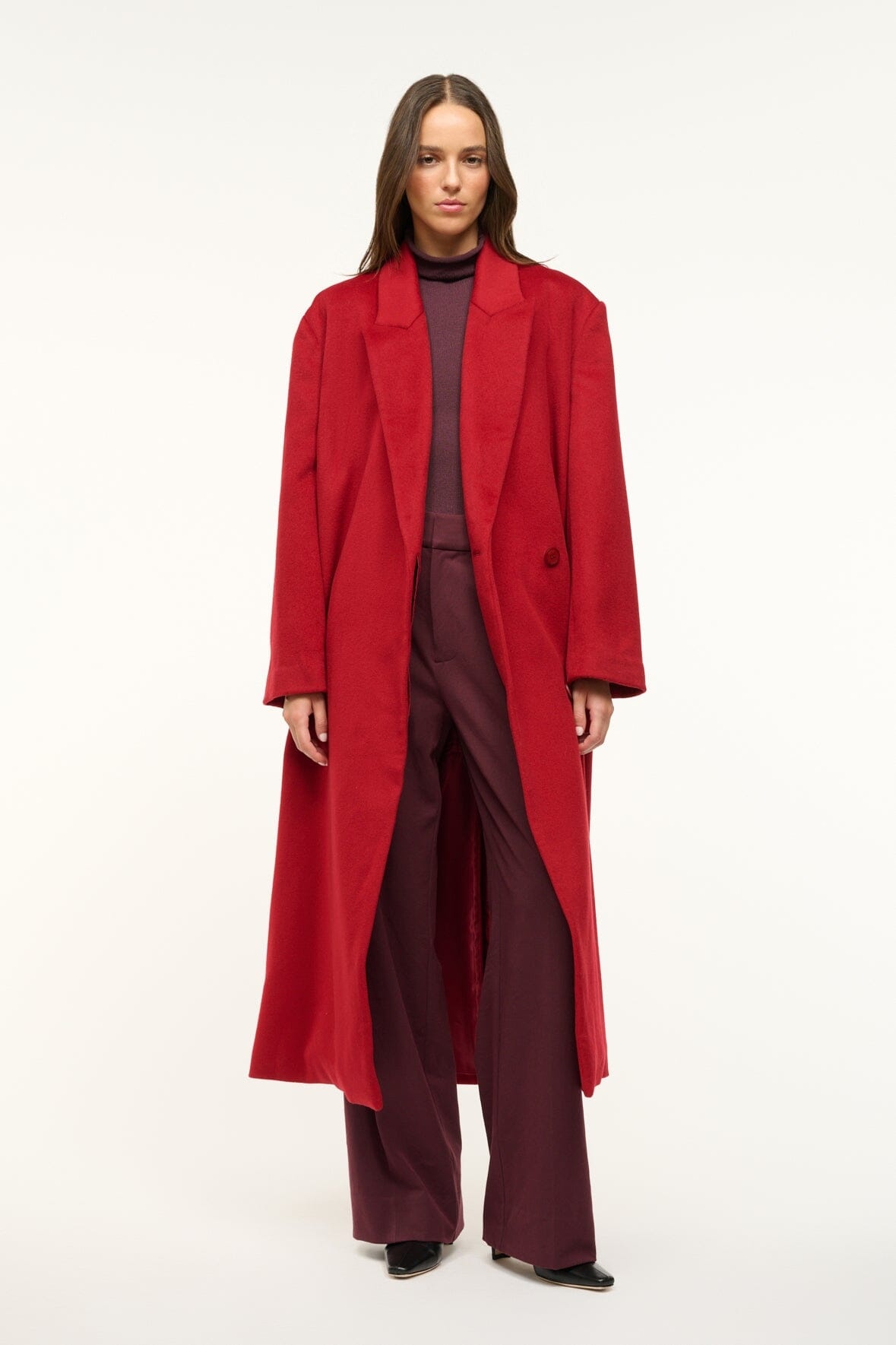 STAUD SERGE COAT ROUGE - 6