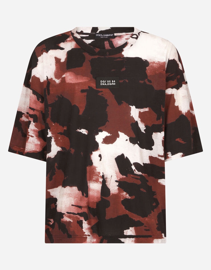 Camouflage-print cotton t-shirt with patch - 3