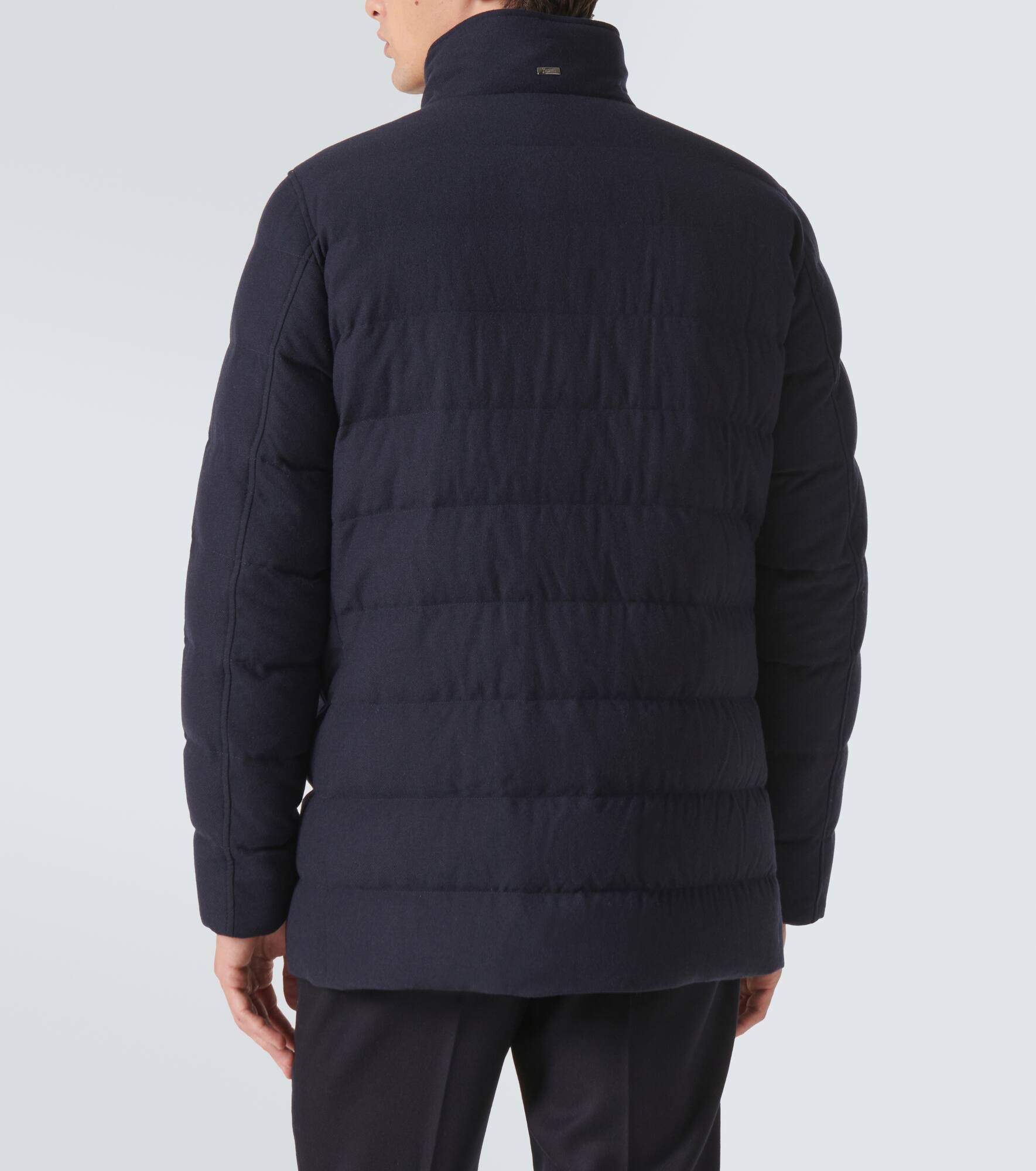Paneled cashmere-blend down jacket - 4