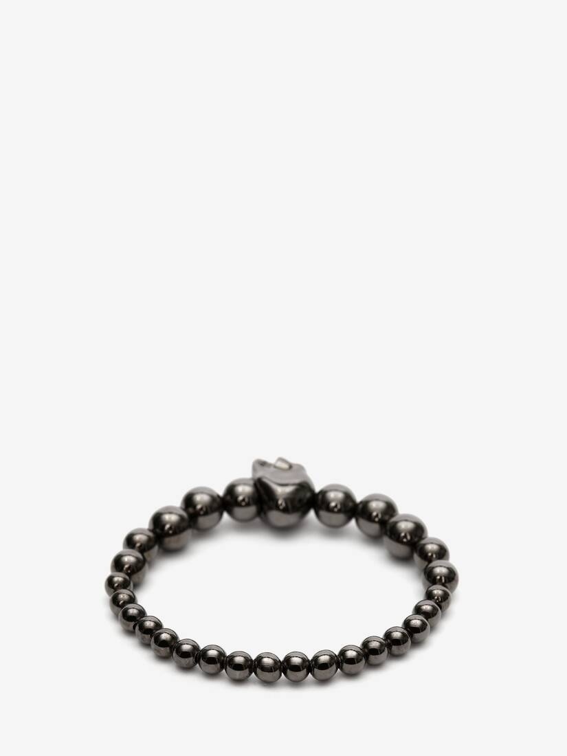Skull Multi Beaded Bracelet in Ruthenium - 2