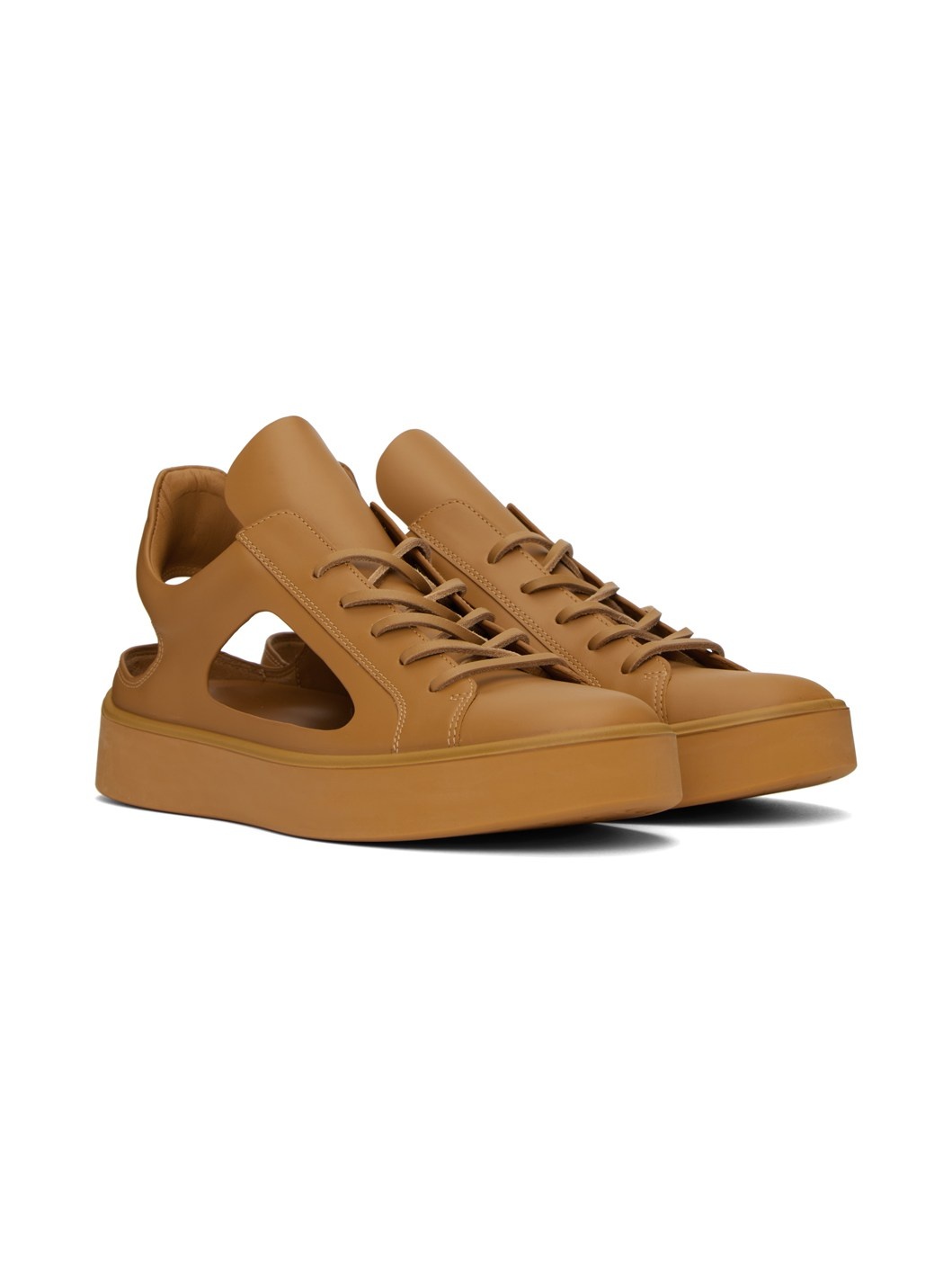 Tan Kostas Murkudis Edition Cutout Sneakers - 4