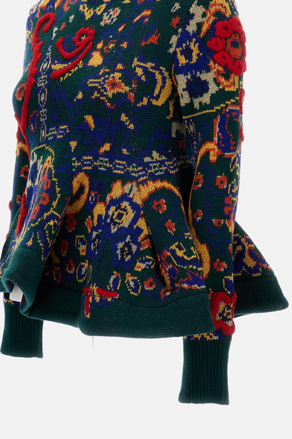 FLORAL JACQUARD PULLOVER - 4