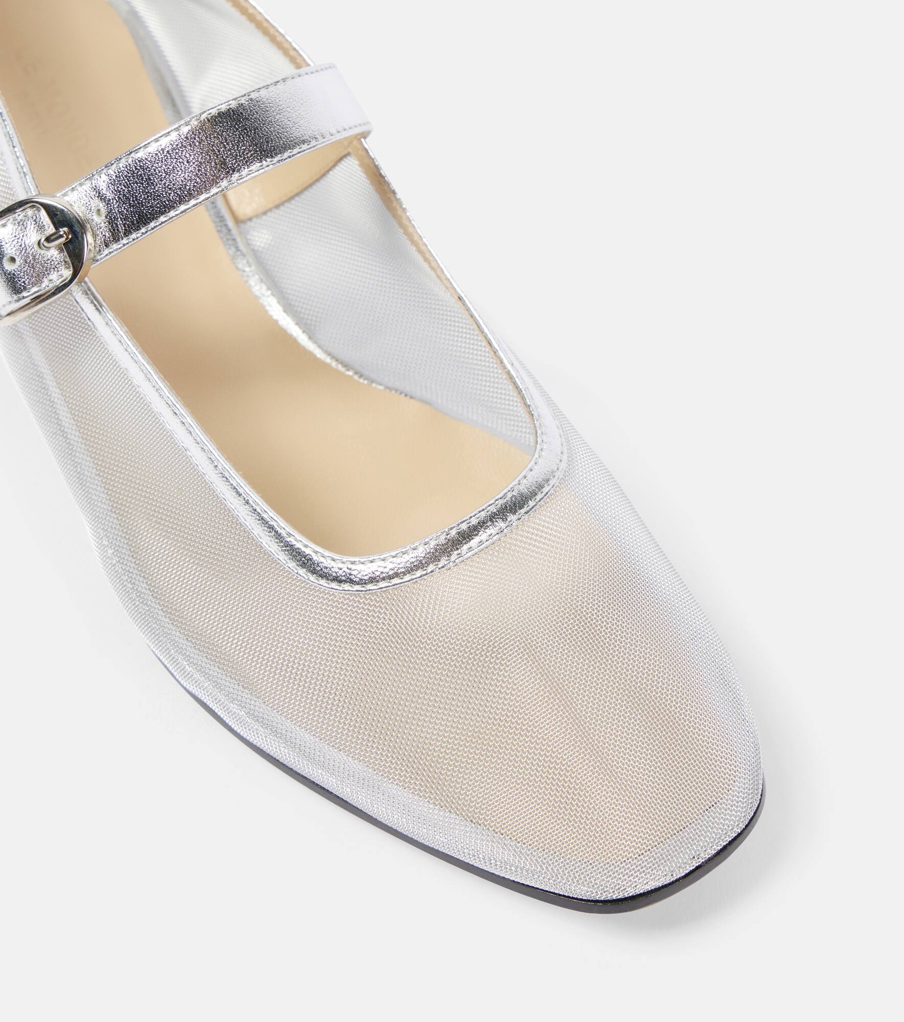 Leather-trimmed mesh ballet flats - 5
