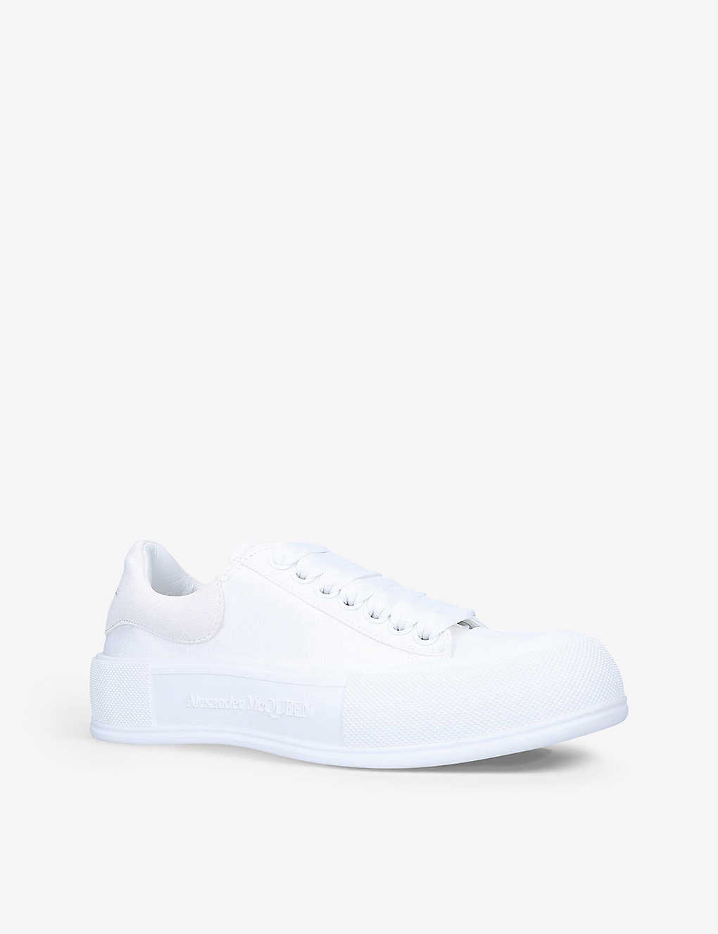 Deck cap-toe woven low-top trainers - 3