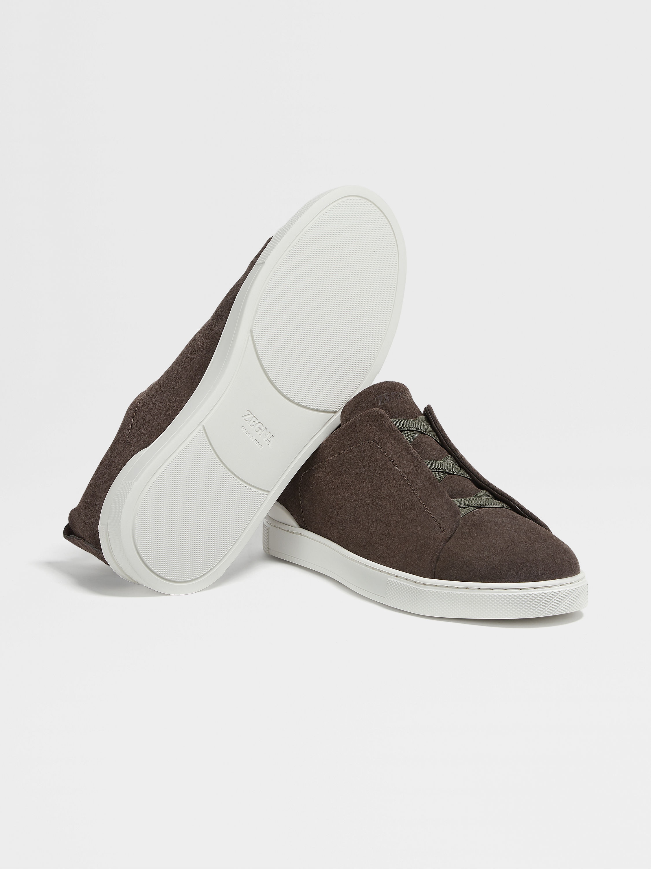 BROWN SUEDE TRIPLE STITCH™ SNEAKERS - 6