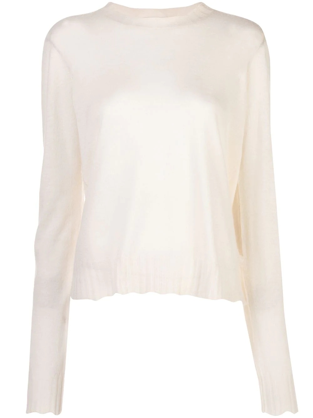 sheer effect knitted top - 1