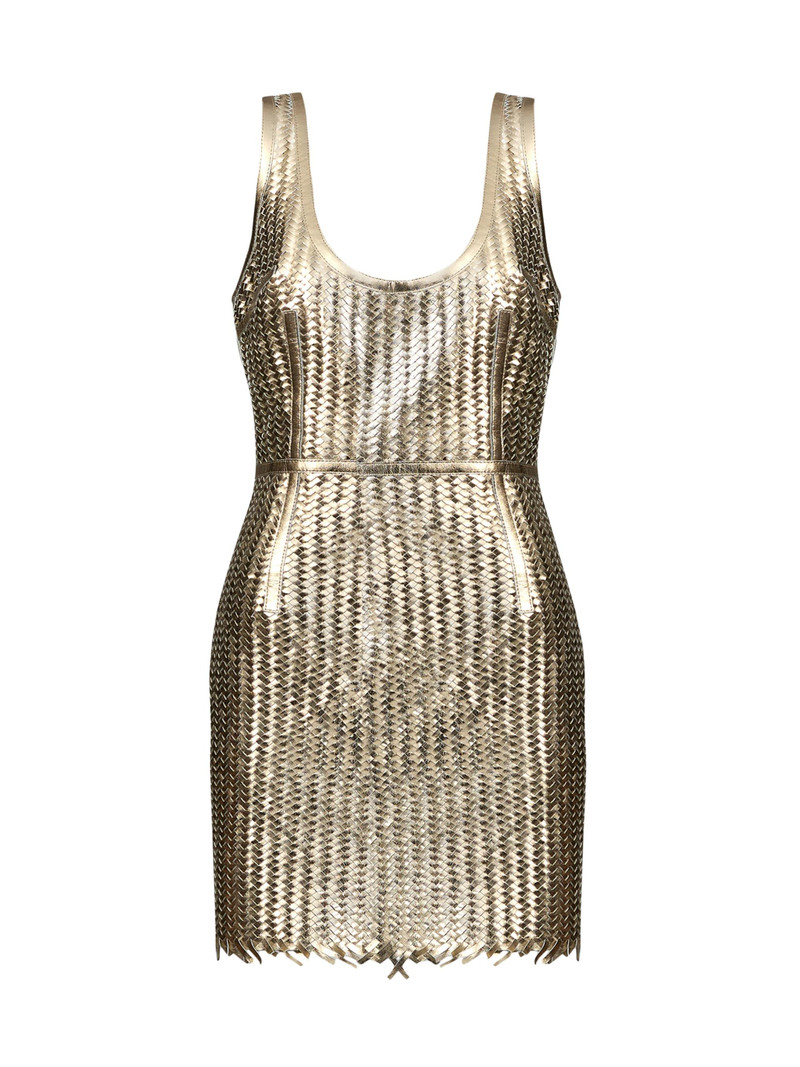 Women's Manu Metallic Woven Leather Minidress - Byzantium 1