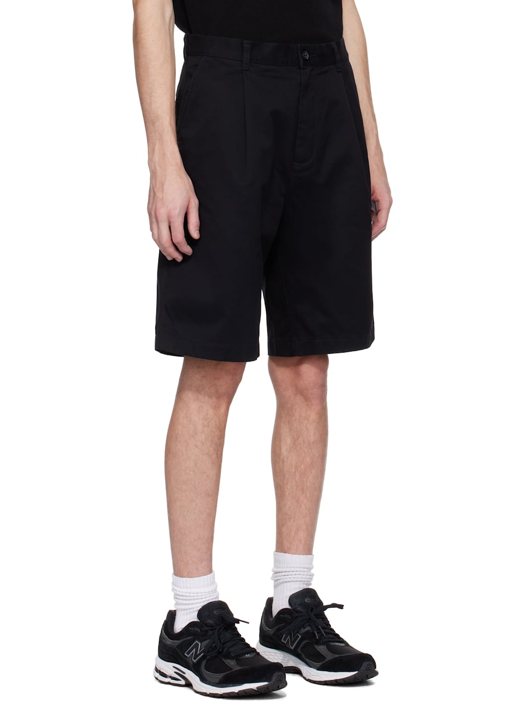 Black Cotton Chino Sophomore Relaxed 10" Shorts - 2