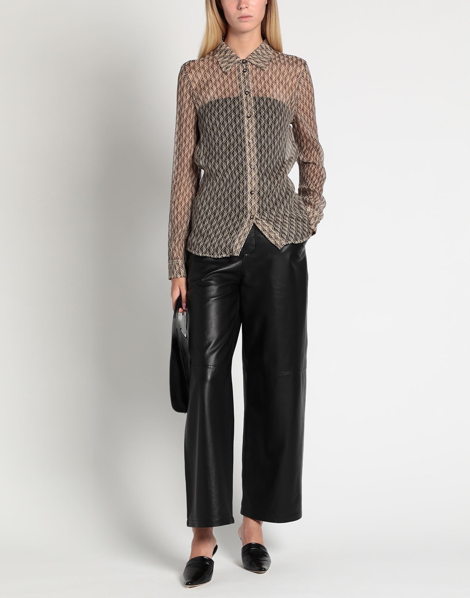 Marine Serre Moon Diamant Silk Crepon Button Up Blouse