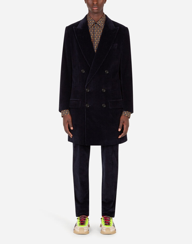 Double-breasted corduroy coat 7