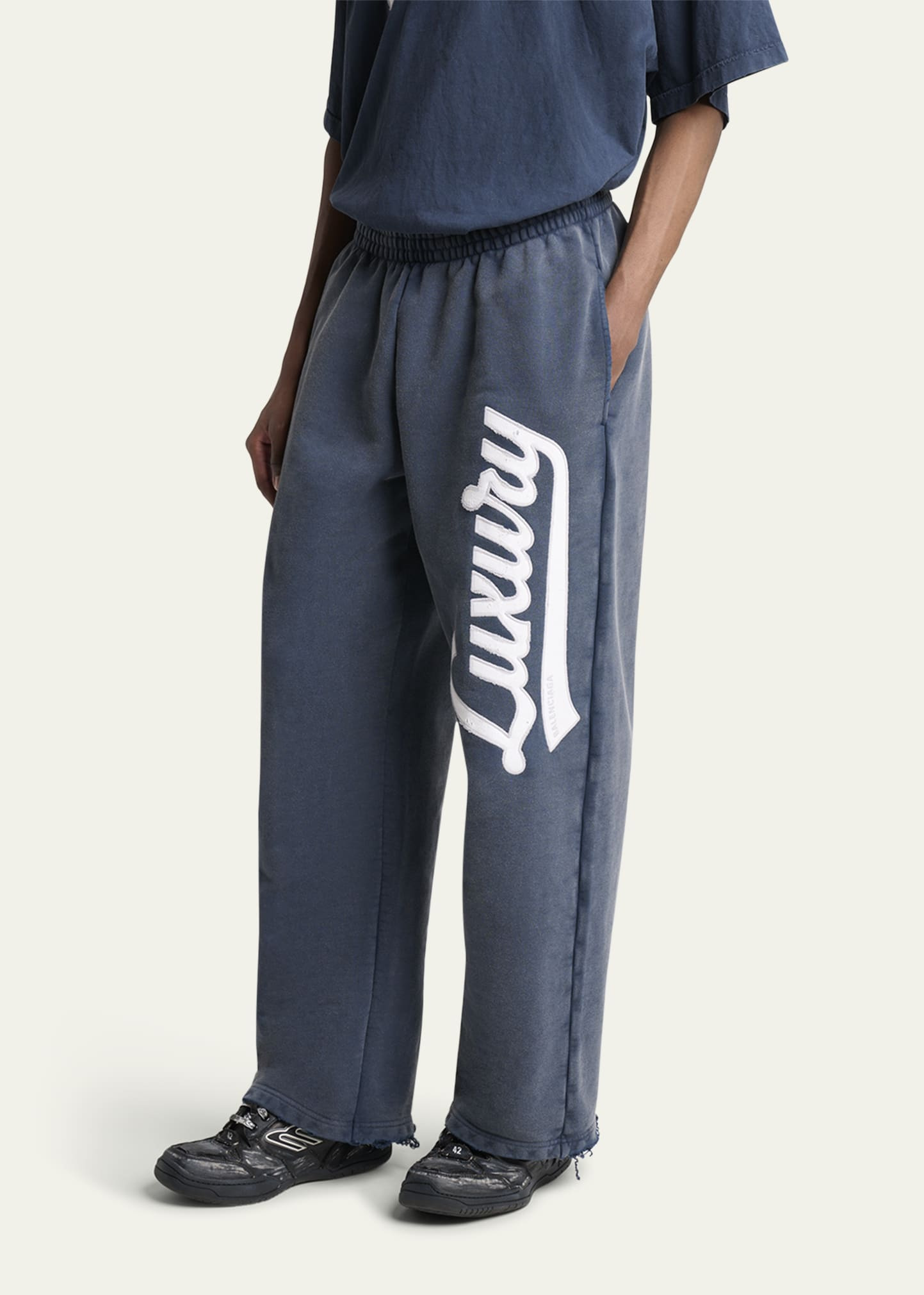 Men's Luxury Script Terry Relaxed-Fit Sweatpants - 4