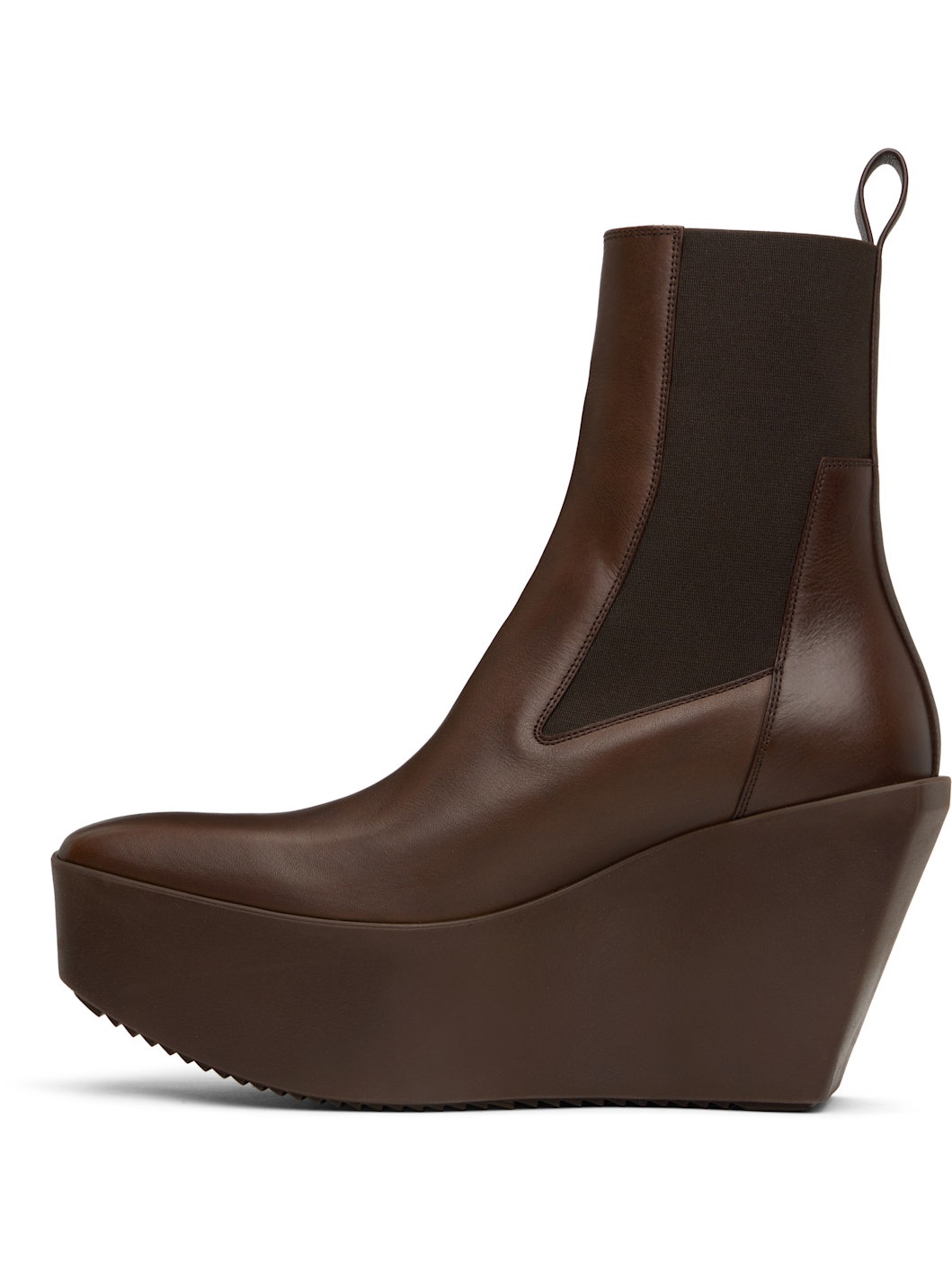 Brown Hollywood Sliver Platform Beatles Chelsea Boots - 3
