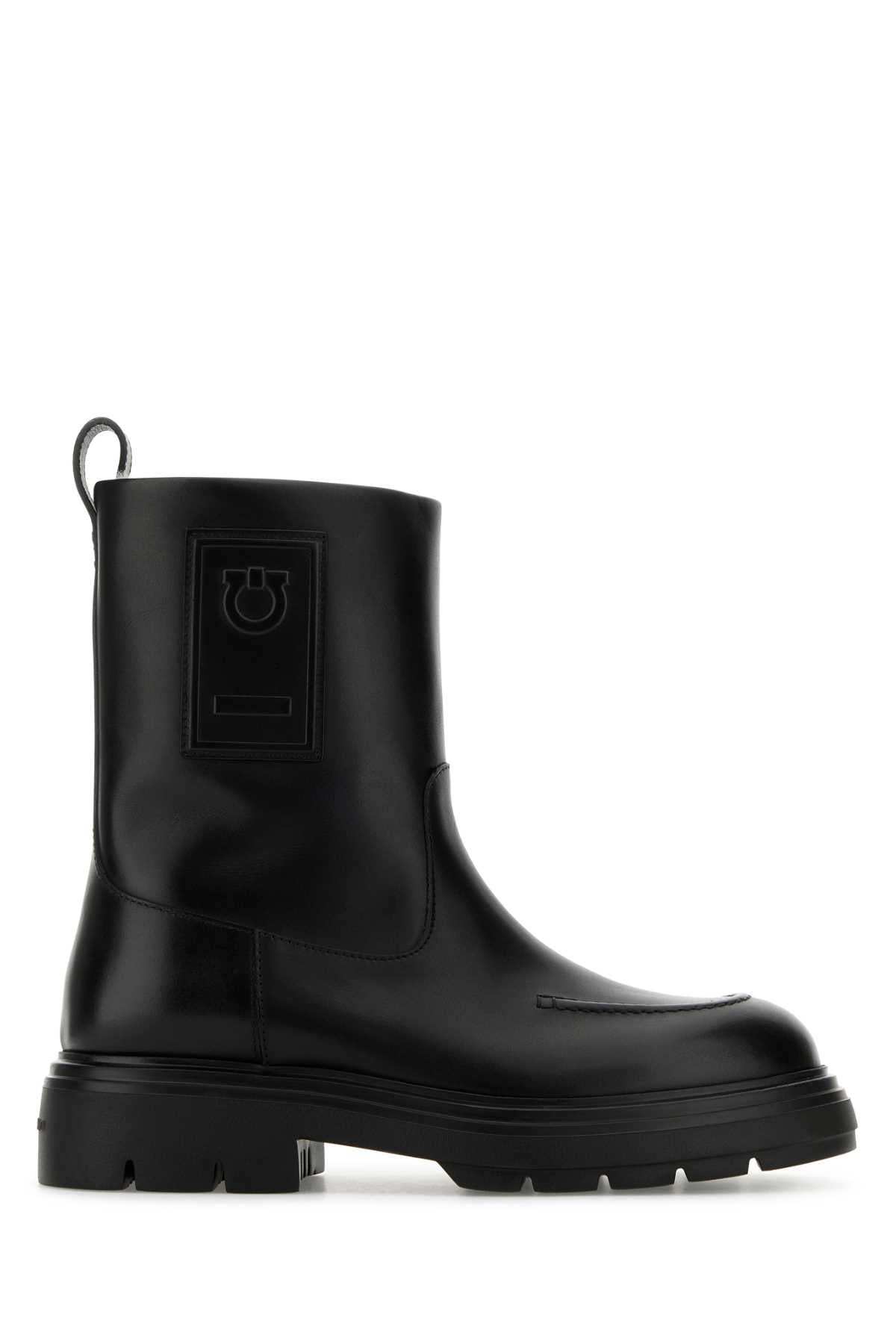 Salvatore Ferragamo Women Black Leather Tirba Ankle Boots - 1