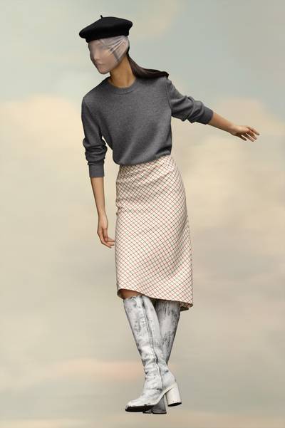 Maison Margiela Wool Silk A-Line Skirt outlook