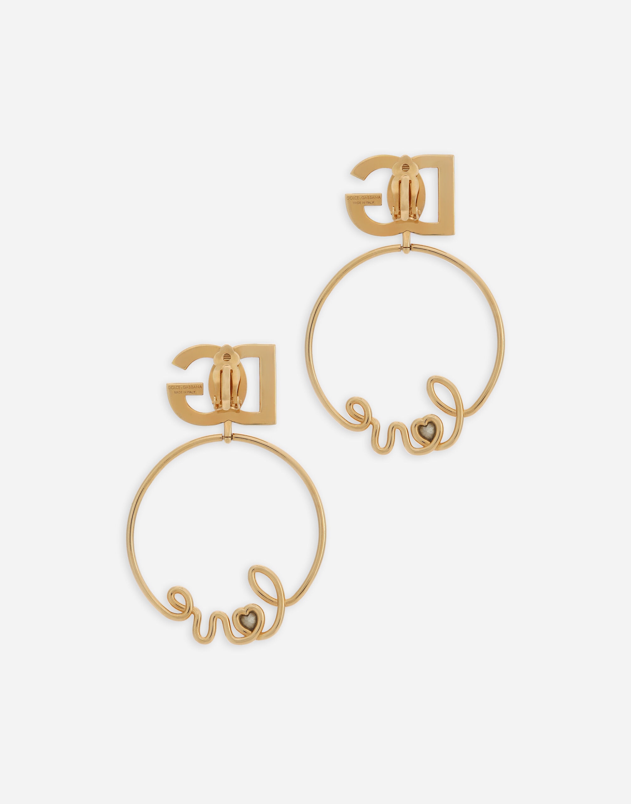 Clip-on “love” earrings with DG logo - 2