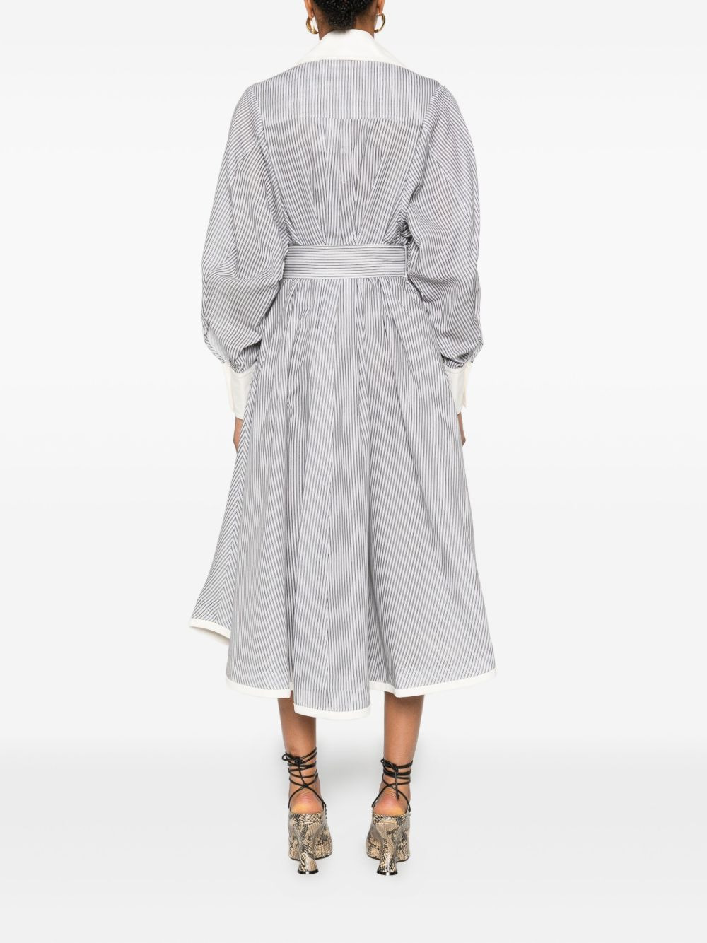 striped belted shirt dress - 4