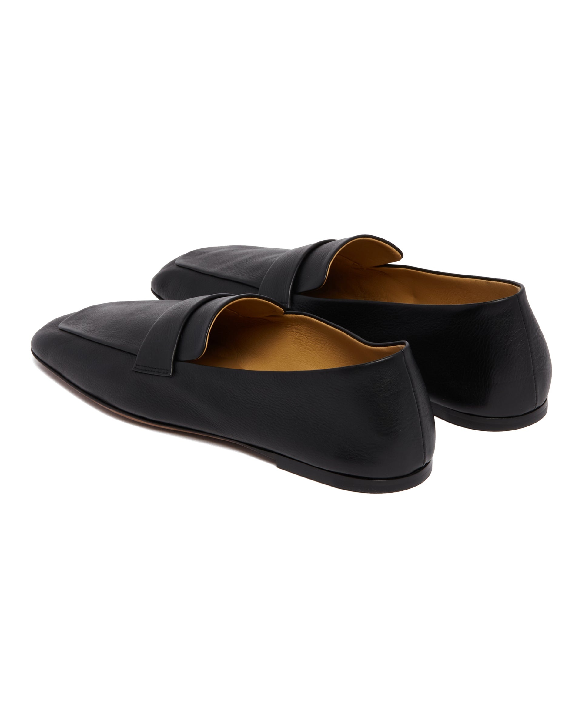 Black Square Leather Loafers - 5