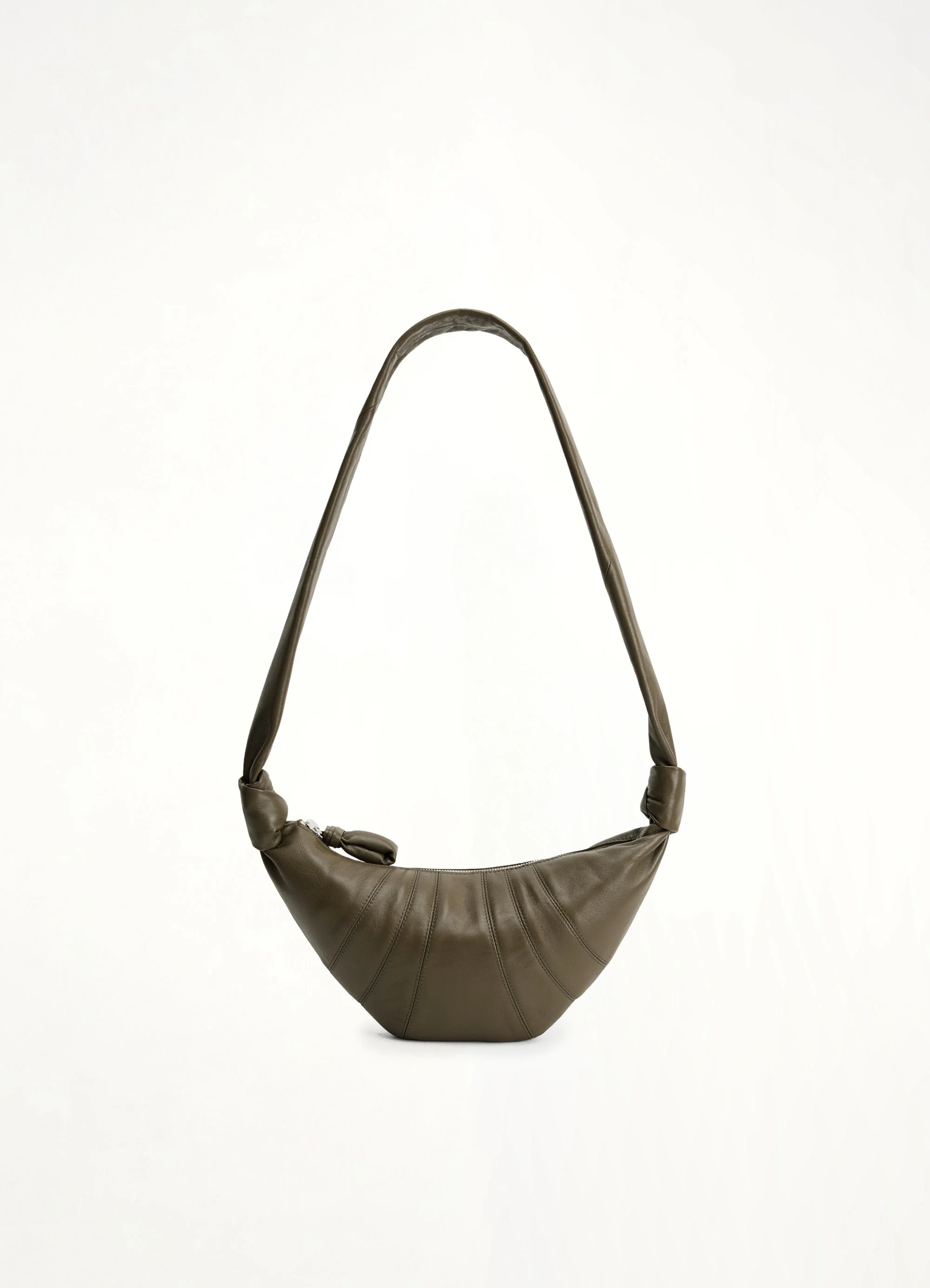 Lambskin Small Croissant Bag in Dark Khaki - 1
