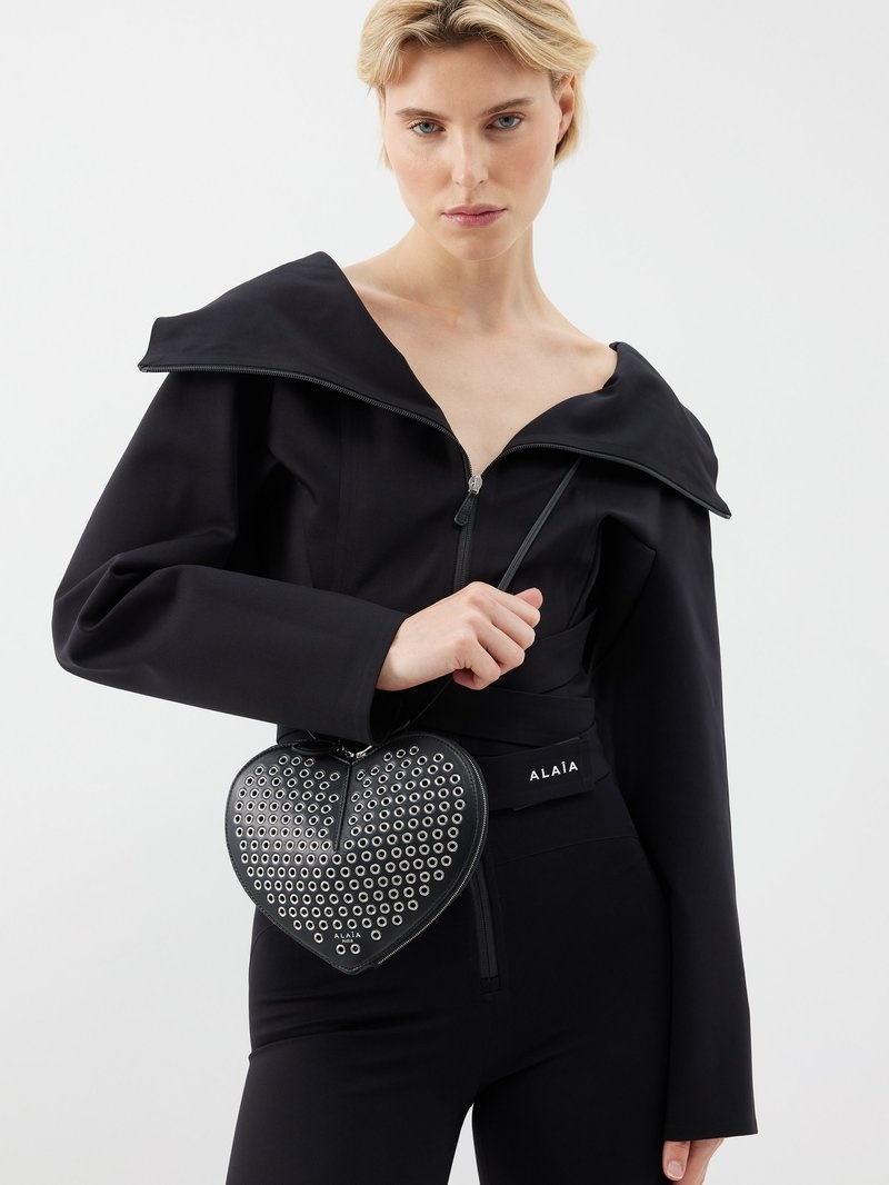 ALAIA Le Coeur Heart Eyelet Crossbody Bag in 2023