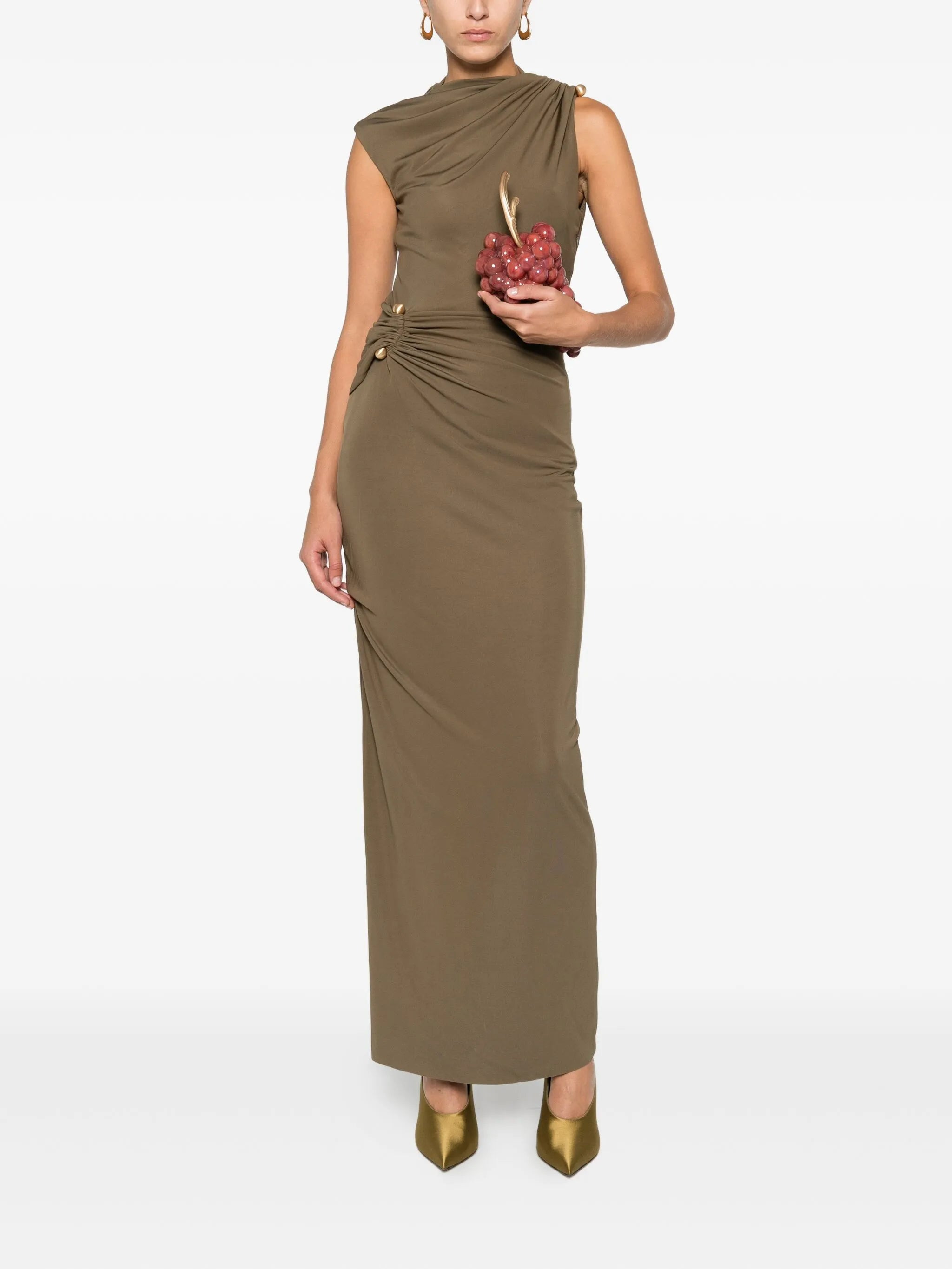 Cult Gaia Izola Draped Button Maxi Dress - 2