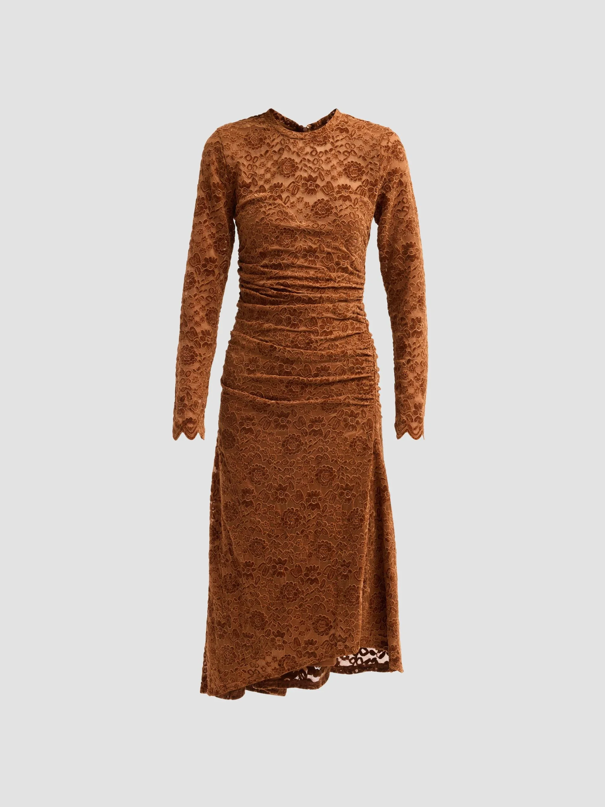 Women's Karmen Velvet Lace Midi Dress - Amber - 1