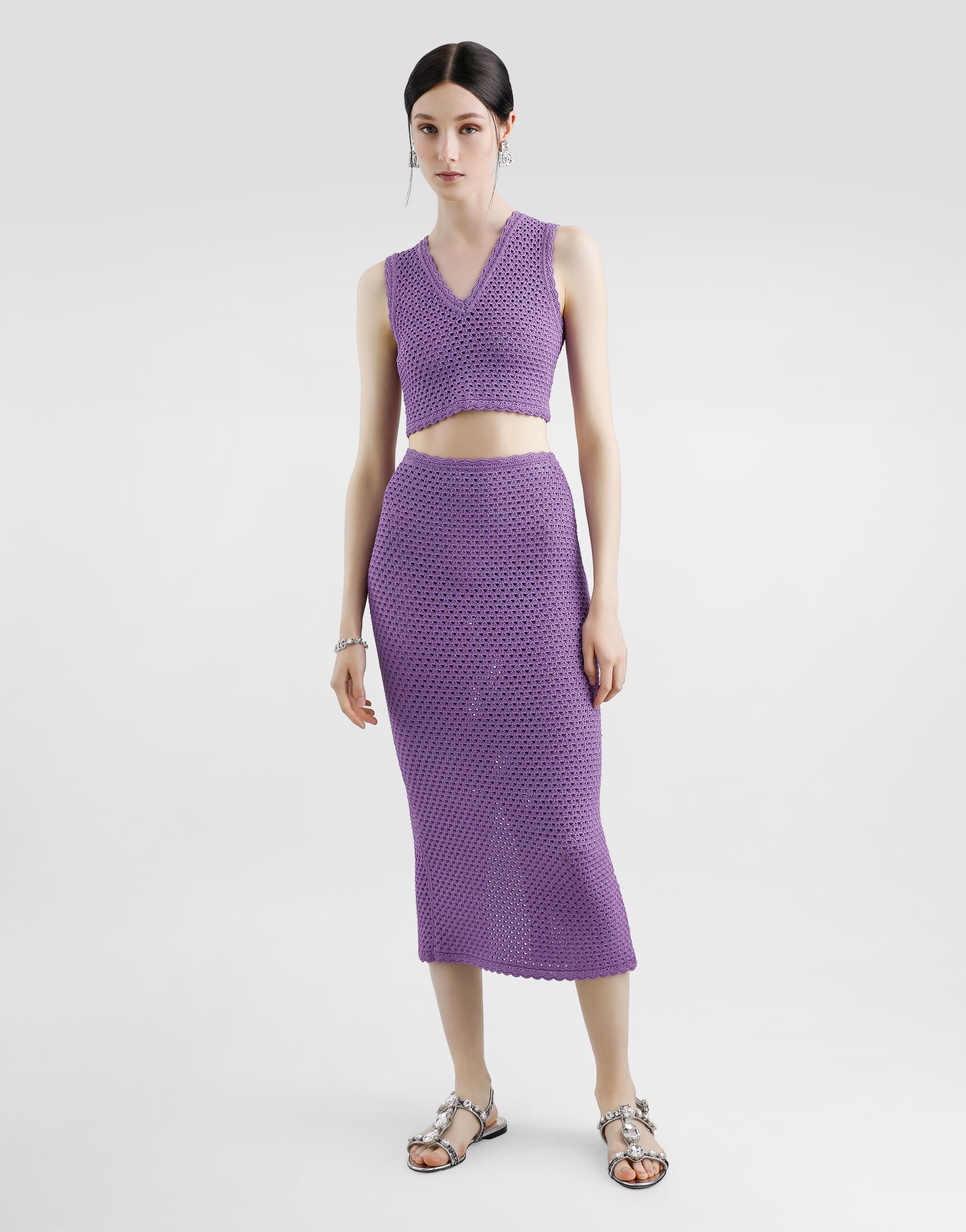 Calf-length crochet skirt - 2