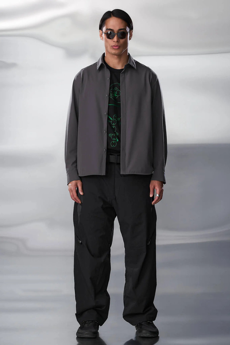 LA10-DS schoeller® Dryskin™ Press Button Shirt Jacket Gray 2